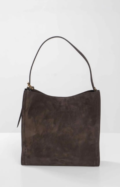 Orciani Suede Adjustable Strap Tote Bag In Brown