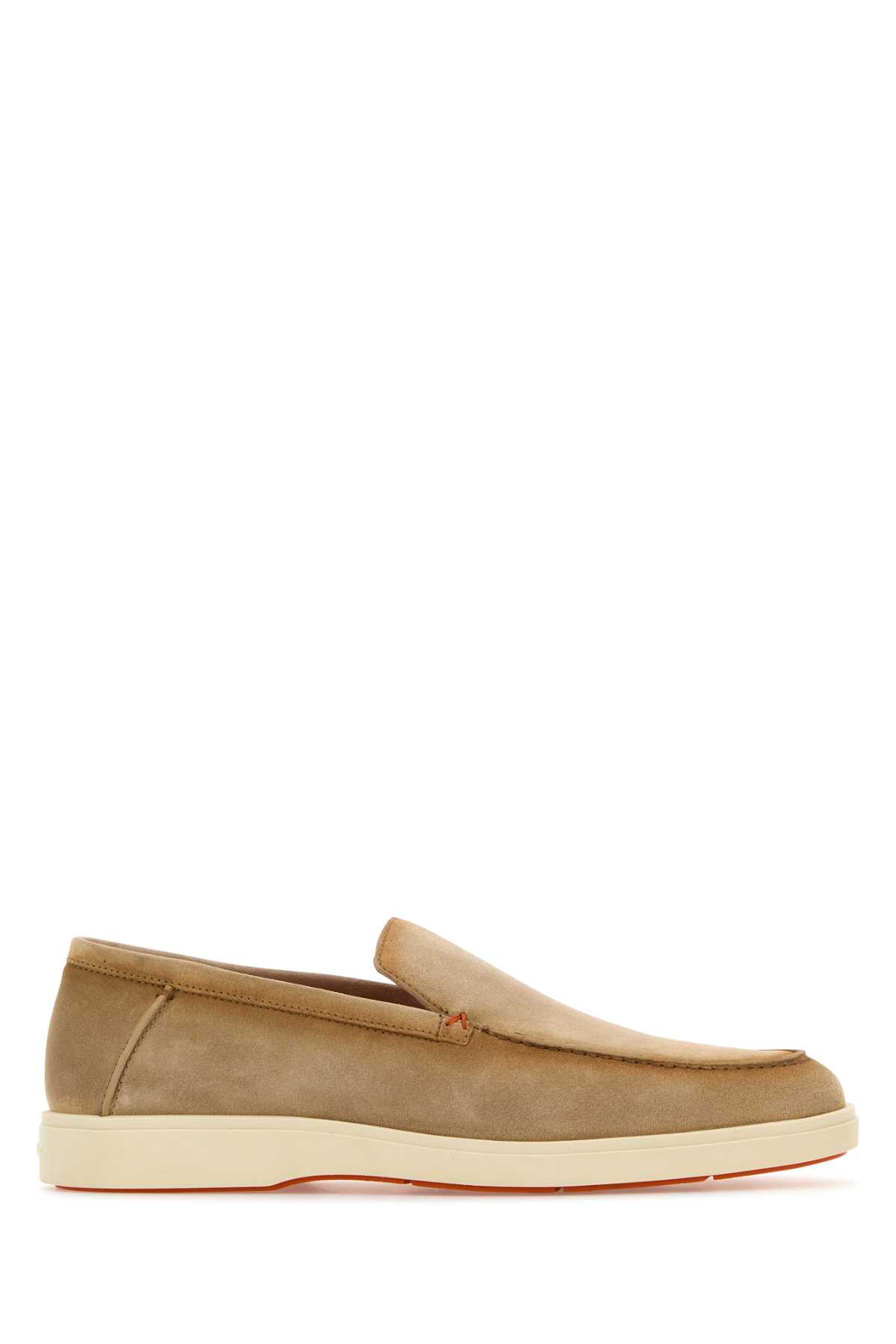 Santoni Beige Suede Botanist Loafers