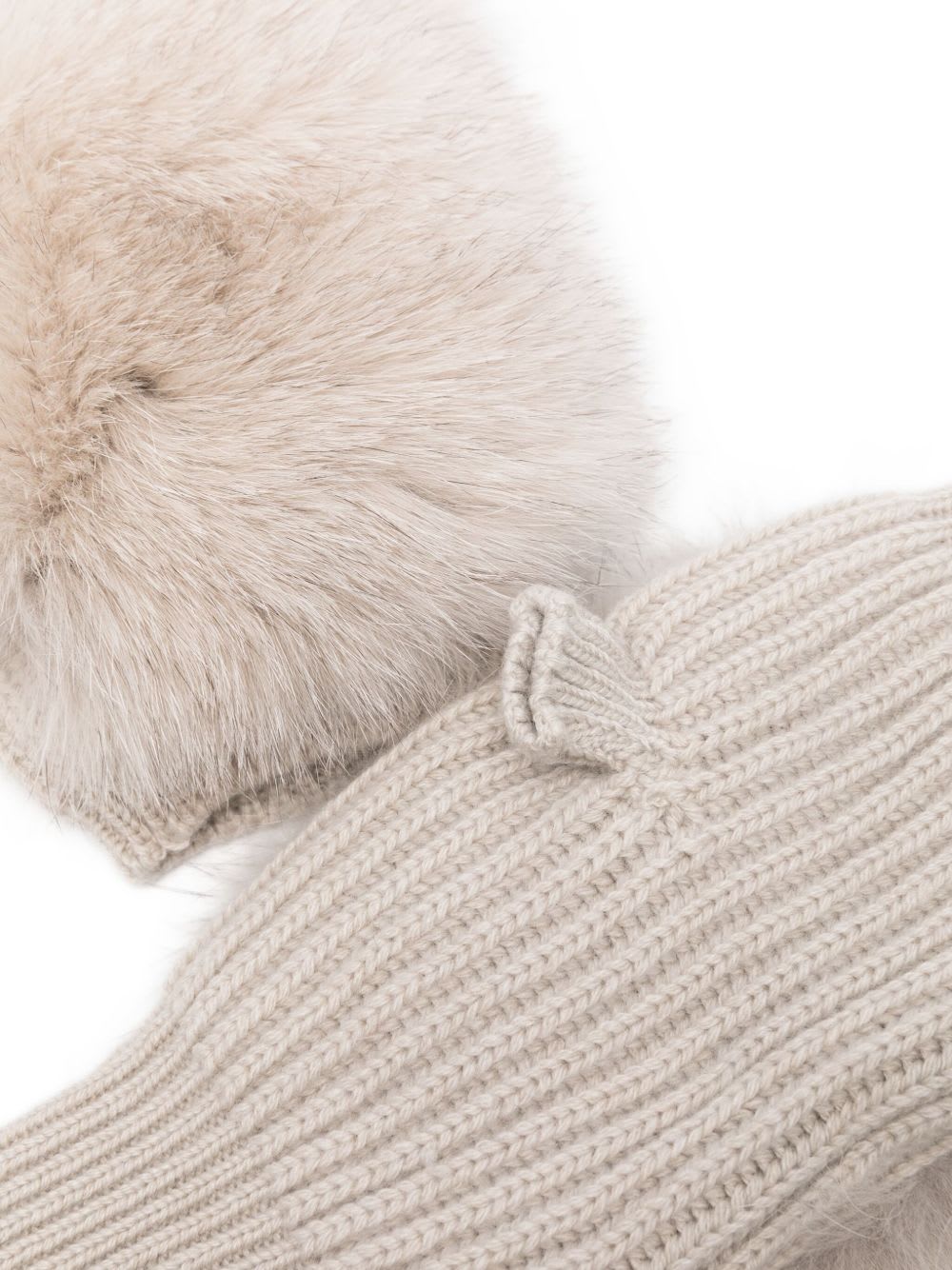 Alpo Natural Fingerless Gloves In White