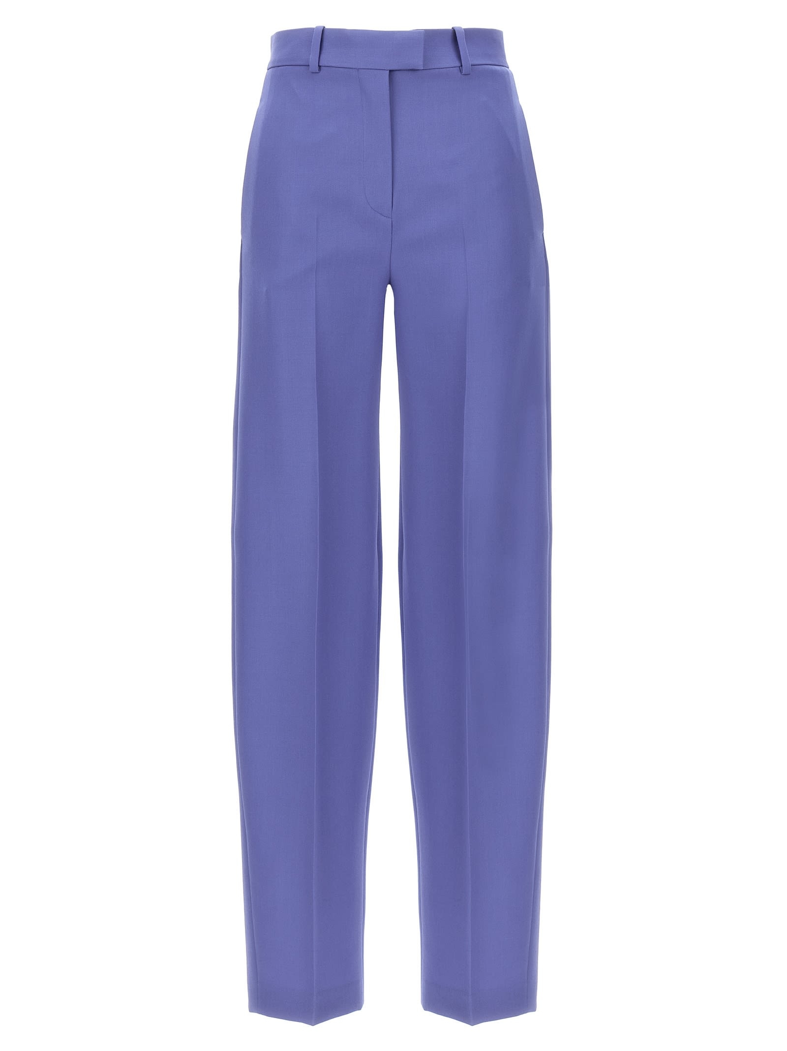 Shop Attico Jagger Wool Trousers In Purple