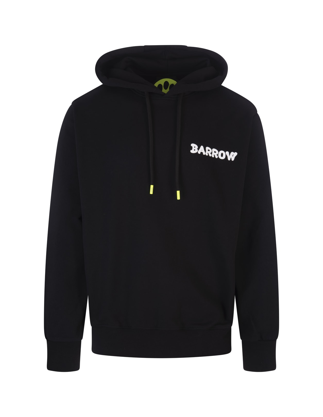 Barrow Unisex Black Hoodie With Logo And Multicolored Screen Printing On The Back