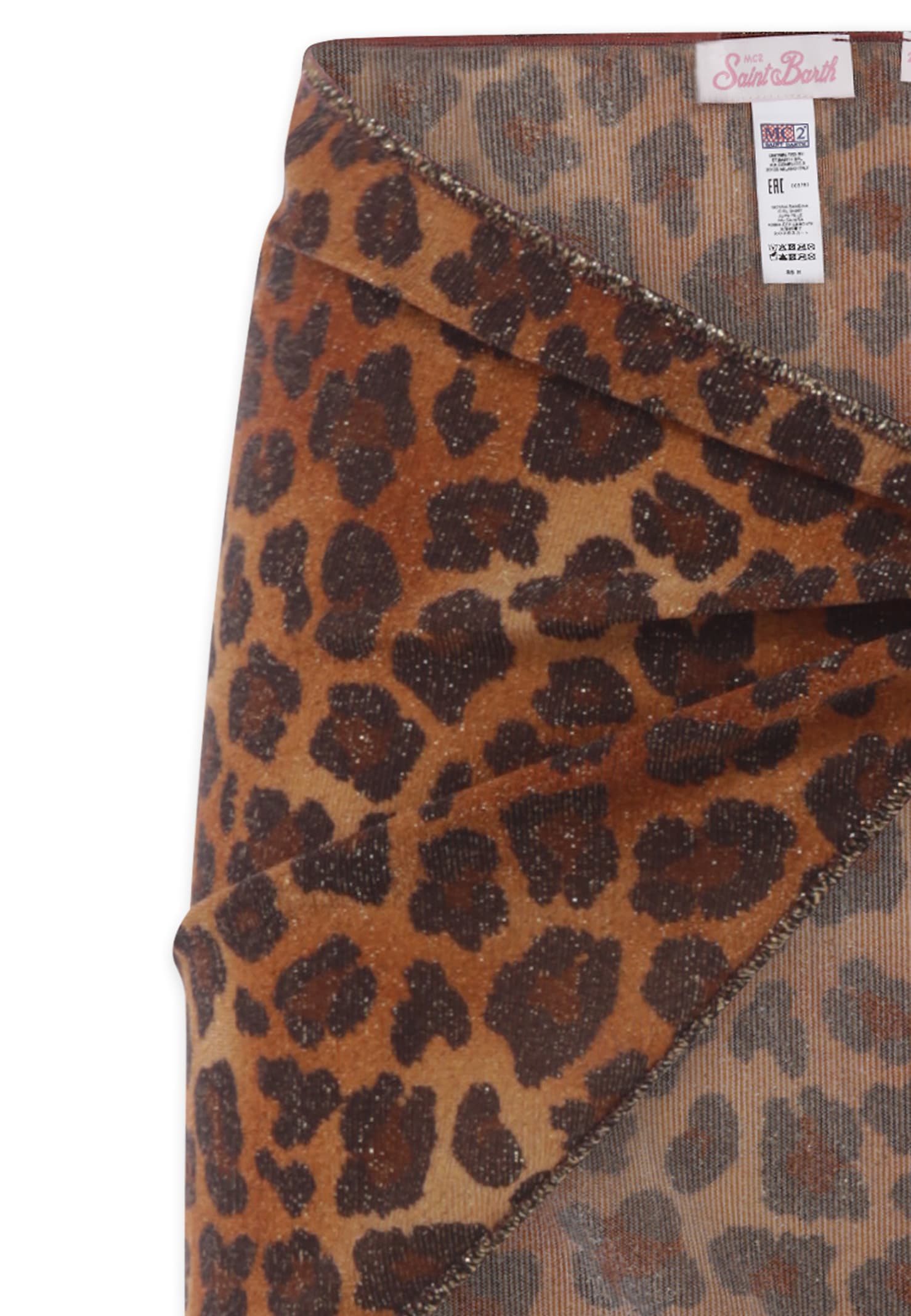 Mc2 Saint Barth Brown Lurex Cover-up For Girl In Brown
