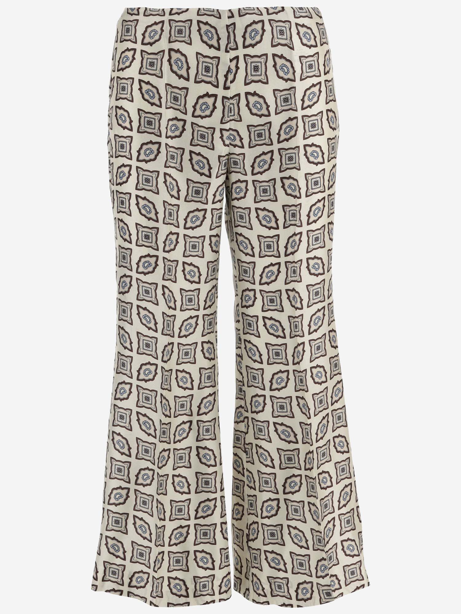 Silk Pants With Geometric Pattern