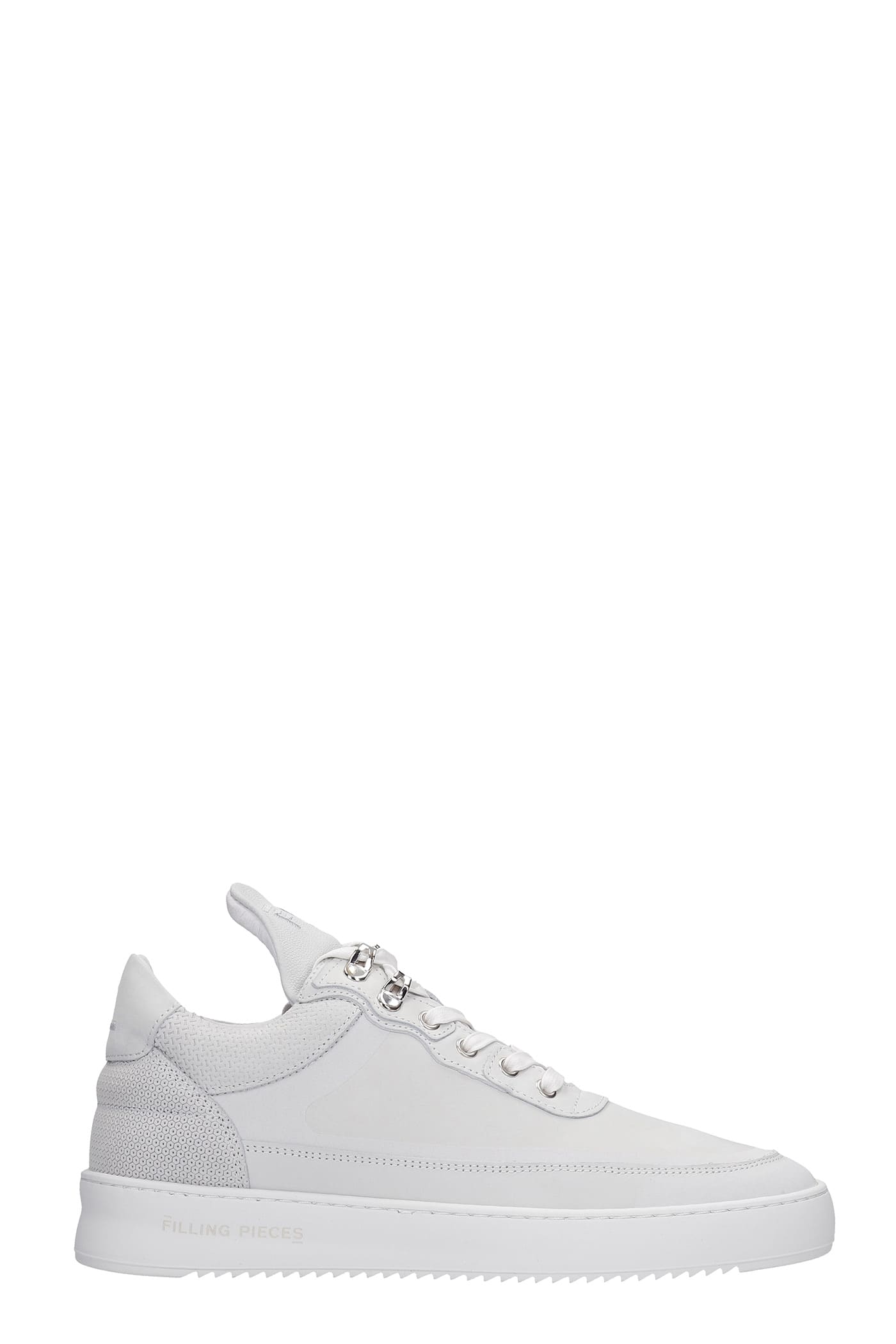 Filling Pieces Low Top Ripple Sneakers In White Leather And Fabric