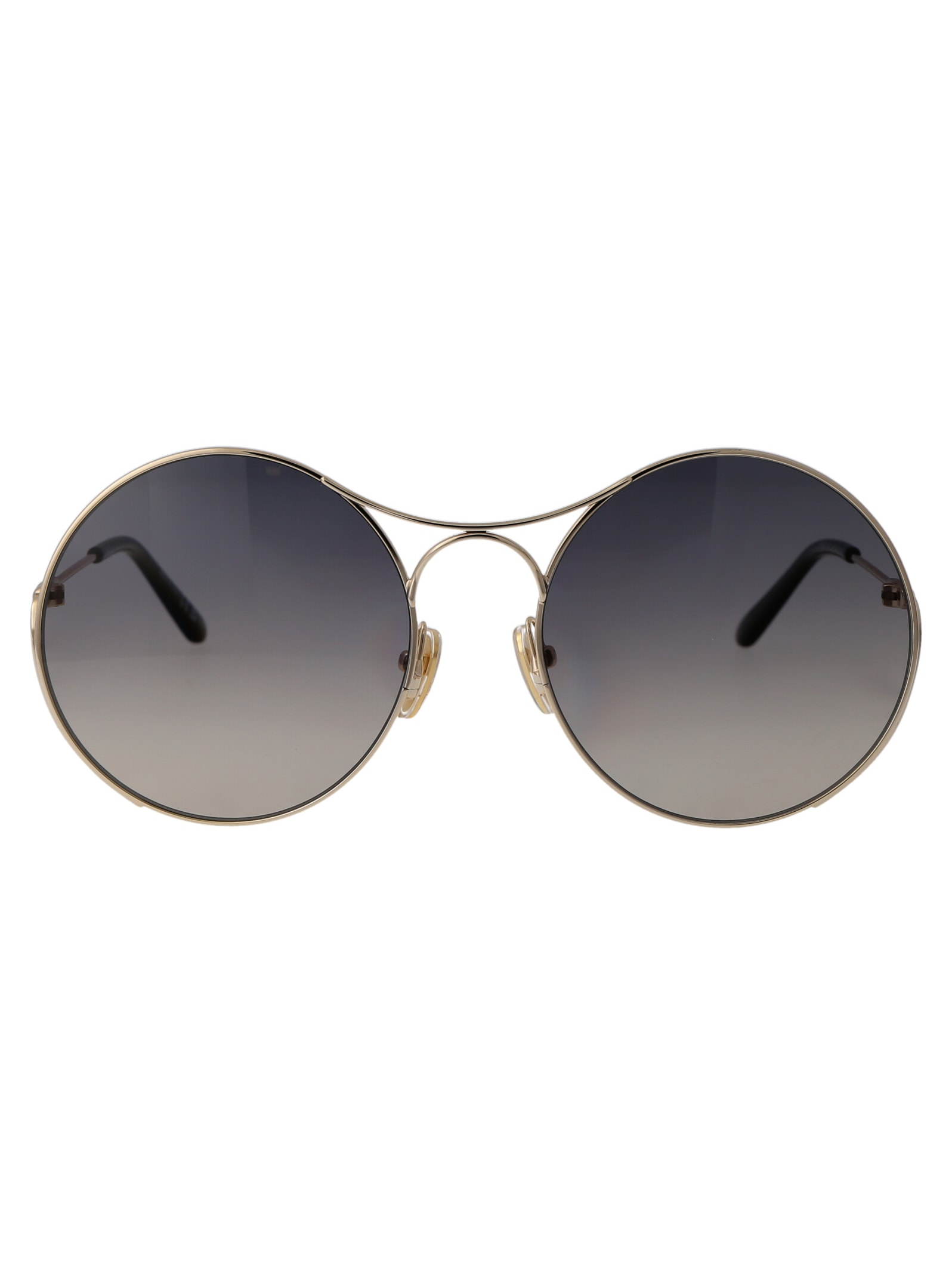 Shop Chloé Ch0166s Sunglasses In 001 Gold Gold Grey