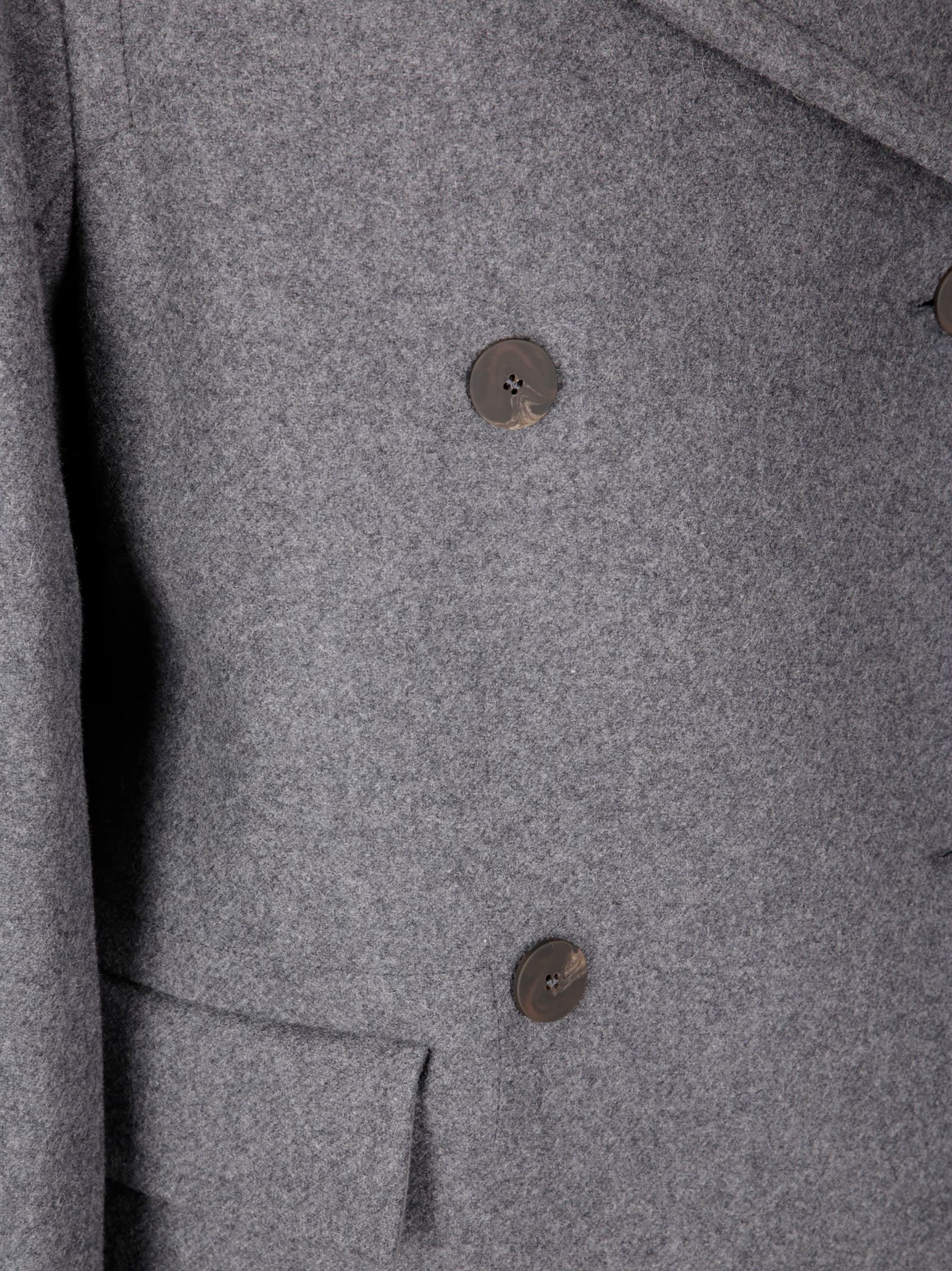 Shop Studio Nicholson Outerwear - Double Breasted Overcoat In Grey Melange