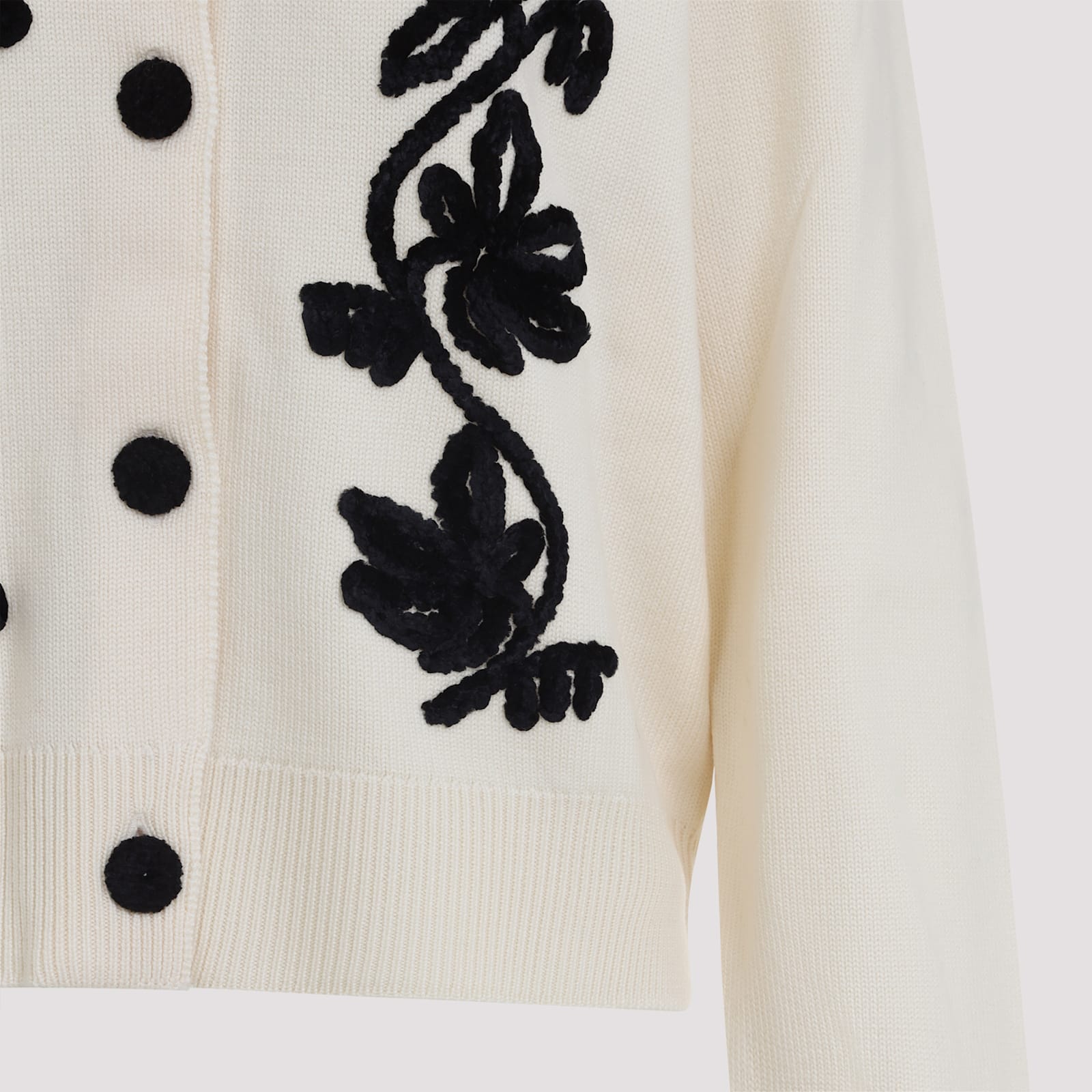 Jil Sander Long Sleeves Cardigan Velvet Embroidery In Gray