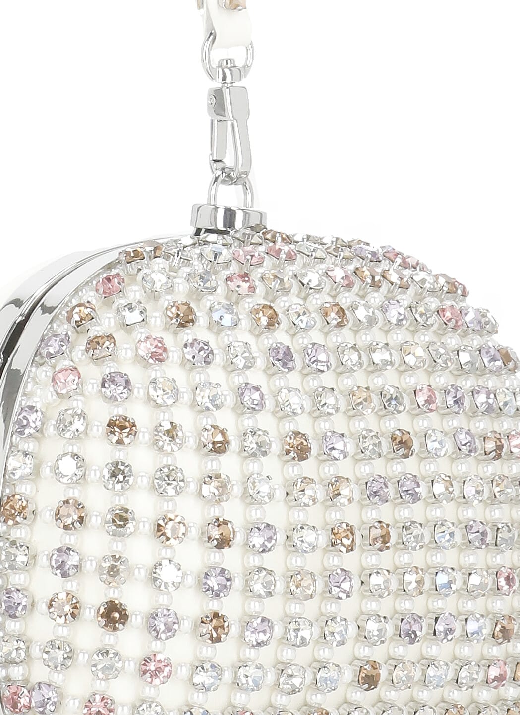 Self-portrait Multi Crystal Pochette In White