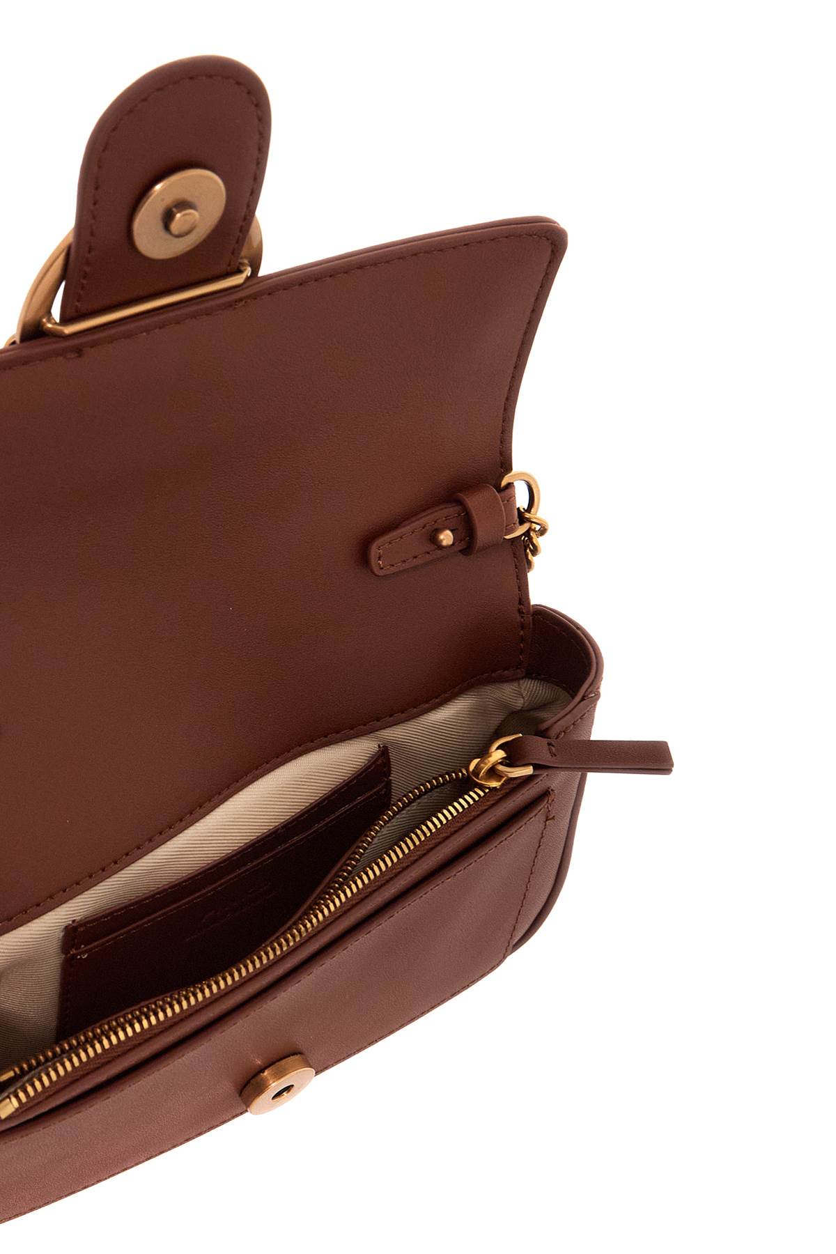 Shop Pinko Love Pocket Simply Crossbody Bag In Cuoio-antique Gold (brown)