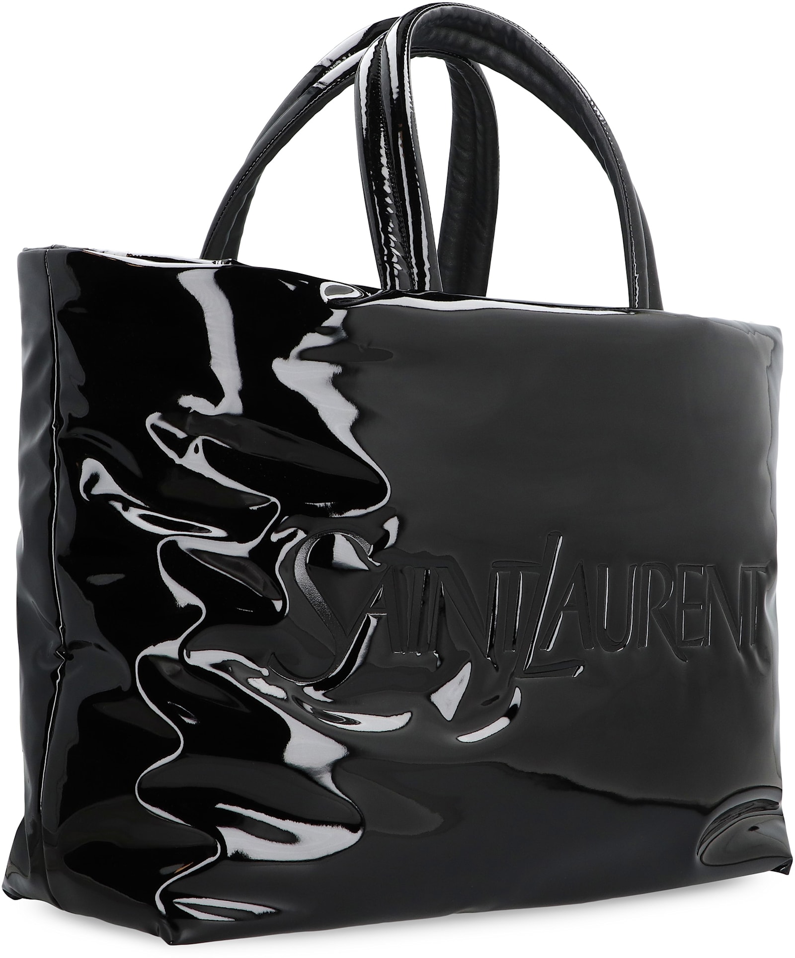 Saint Laurent Padded Nylon Maxi Tote In Black