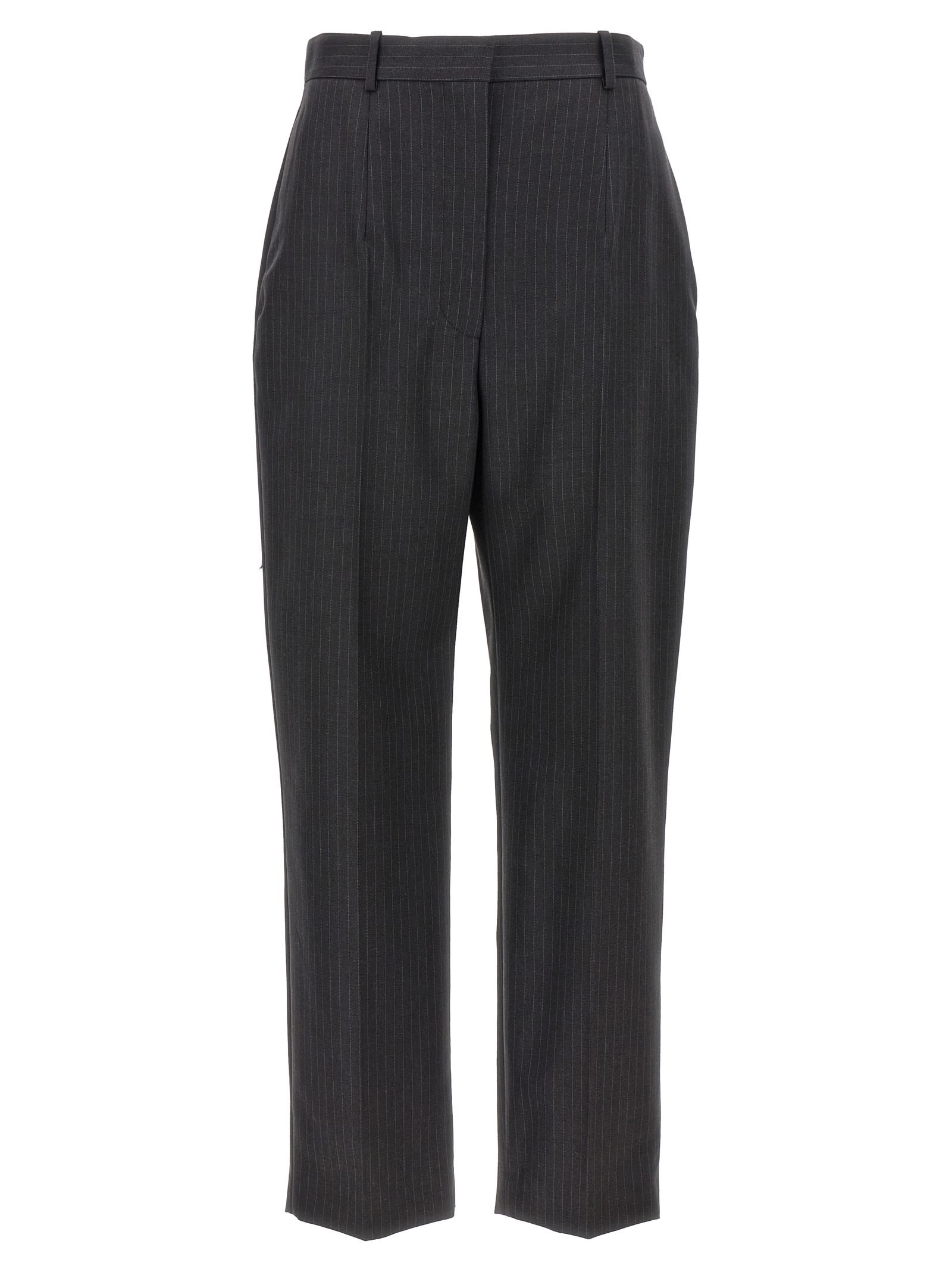 Shop Alexander Mcqueen Pinstripe Pants In Gray