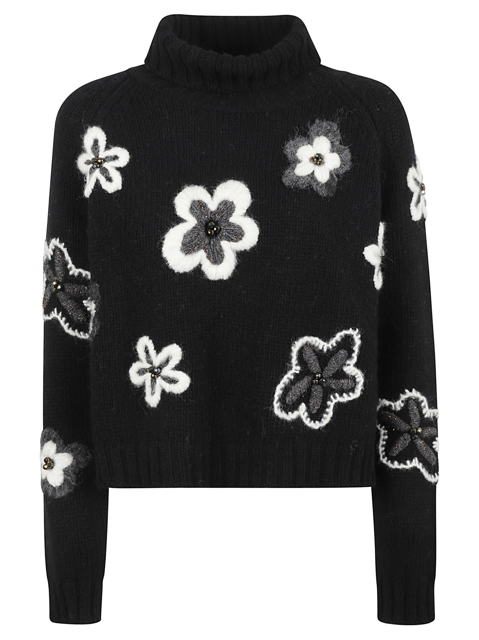 Floral Turtleneck Sweater