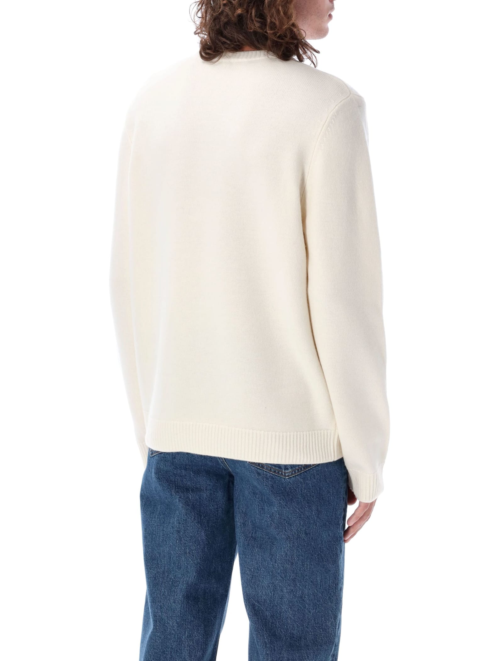 Shop Apc Edward Knit Sweater In Ecru