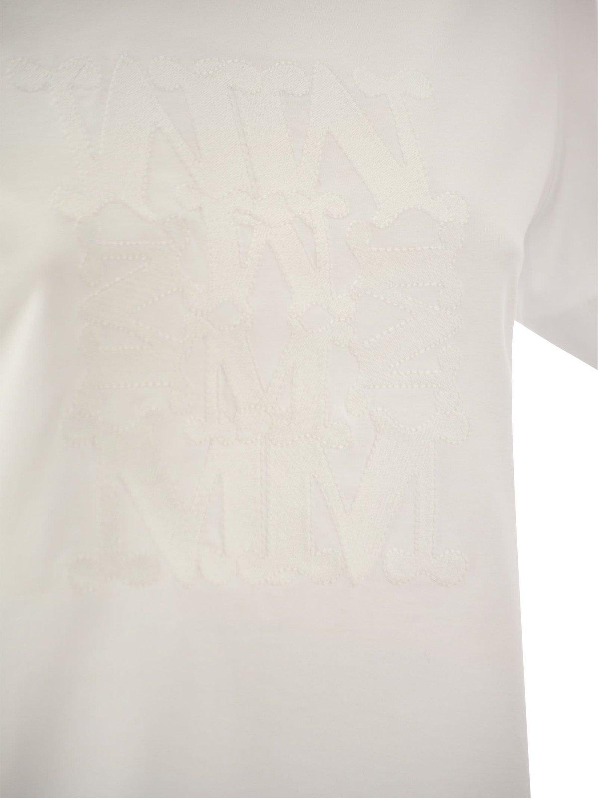 Shop Max Mara Crewneck Short-sleeved T-shirt In White