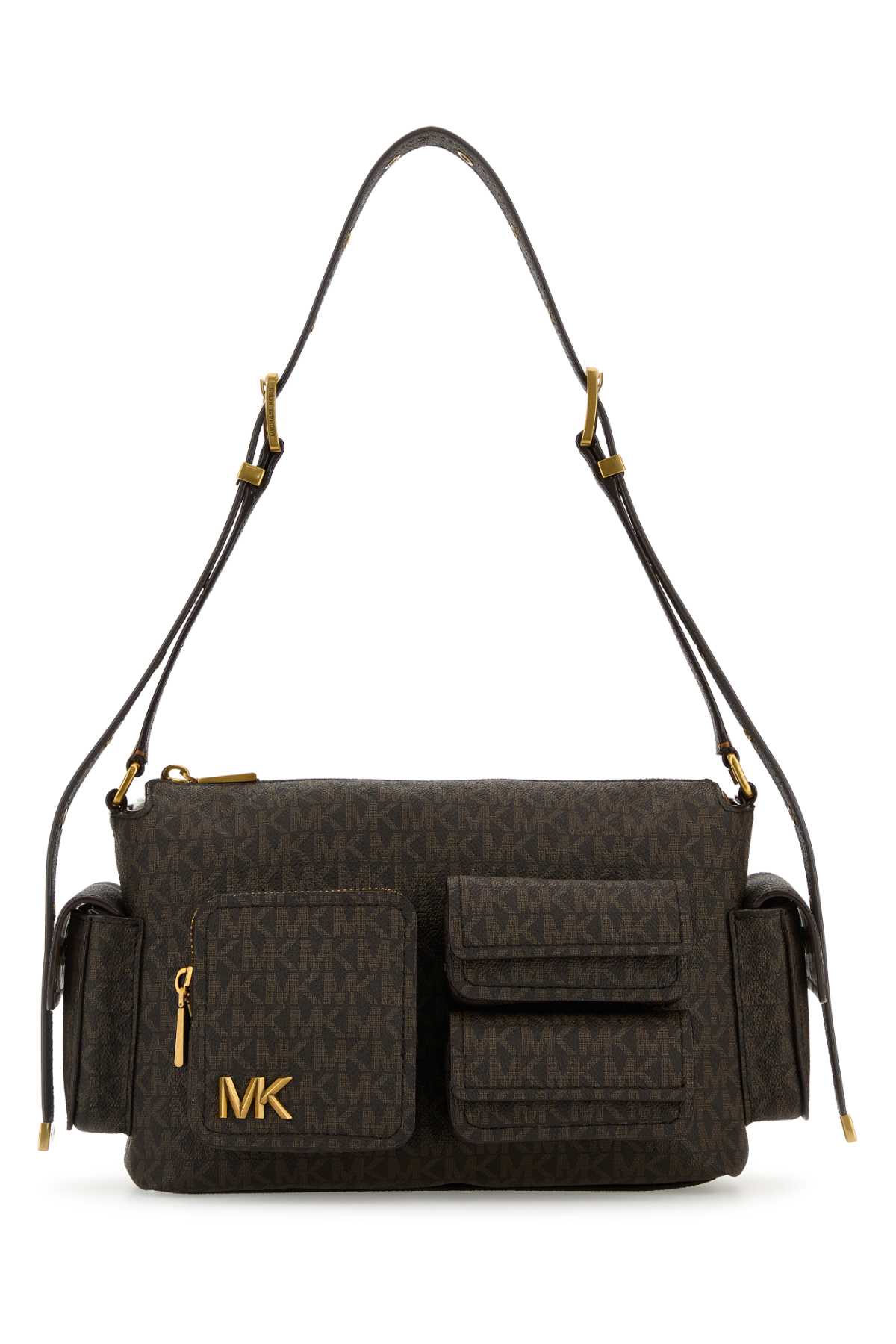 Michael Kors Printed Canvas Dakota Crossbody Bag In Brown