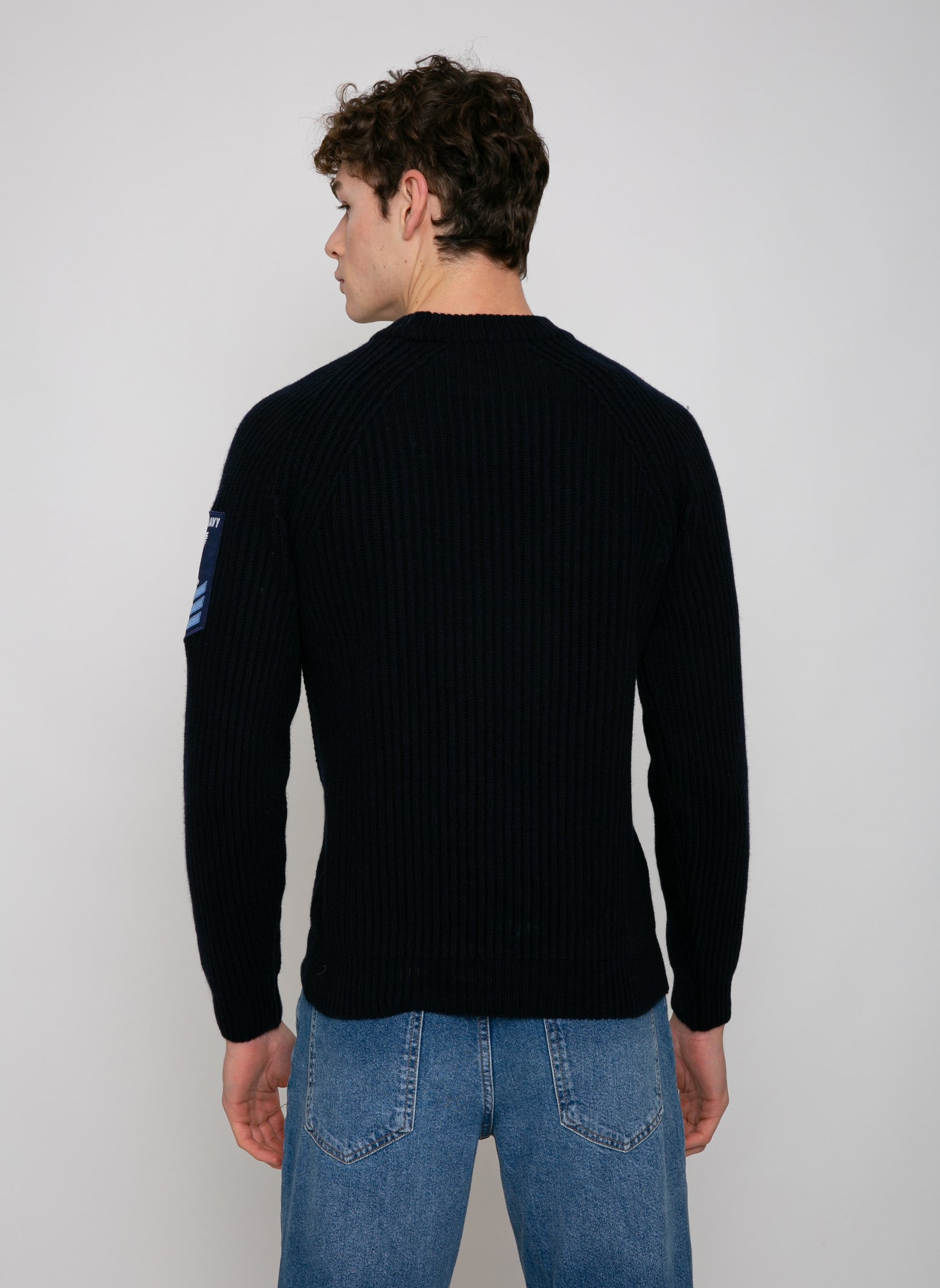 Shop Mc2 Saint Barth Man Ribbed Blue Sweater