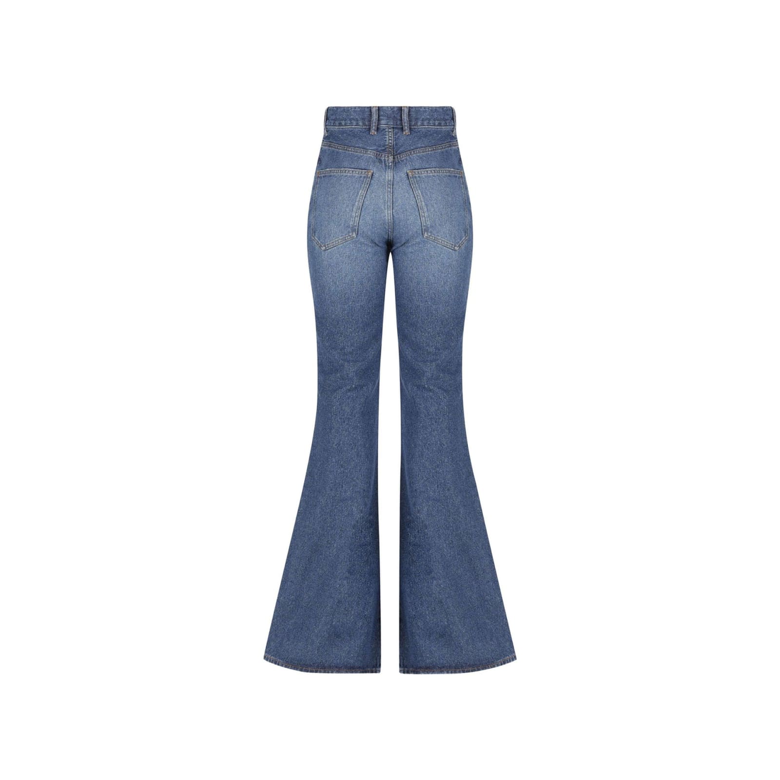 Shop Chloé Cotton Denim Flared Jeans In Blue