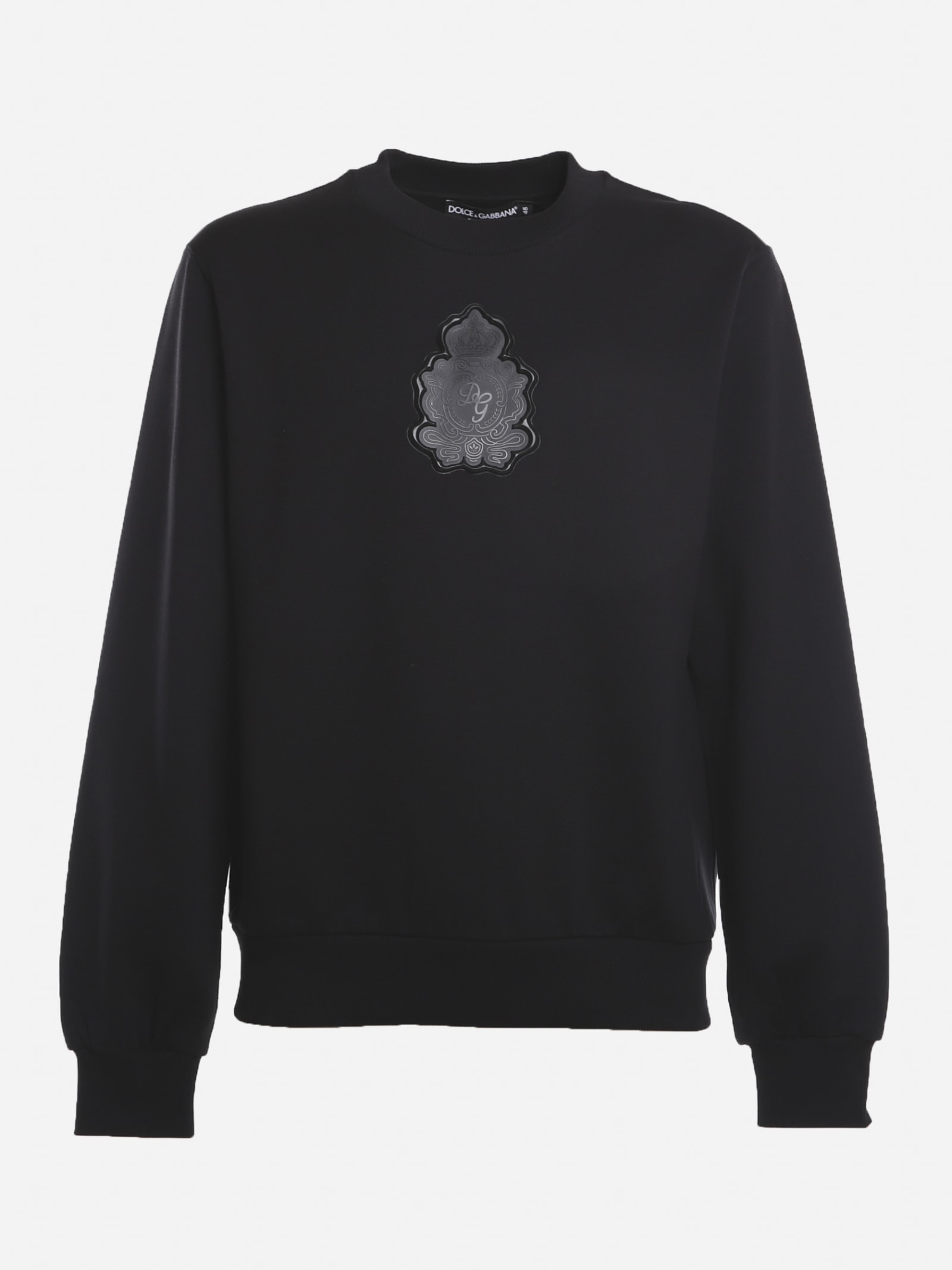Dolce & Gabbana Cotton Sweatshirt With Rubberized Logo Patch