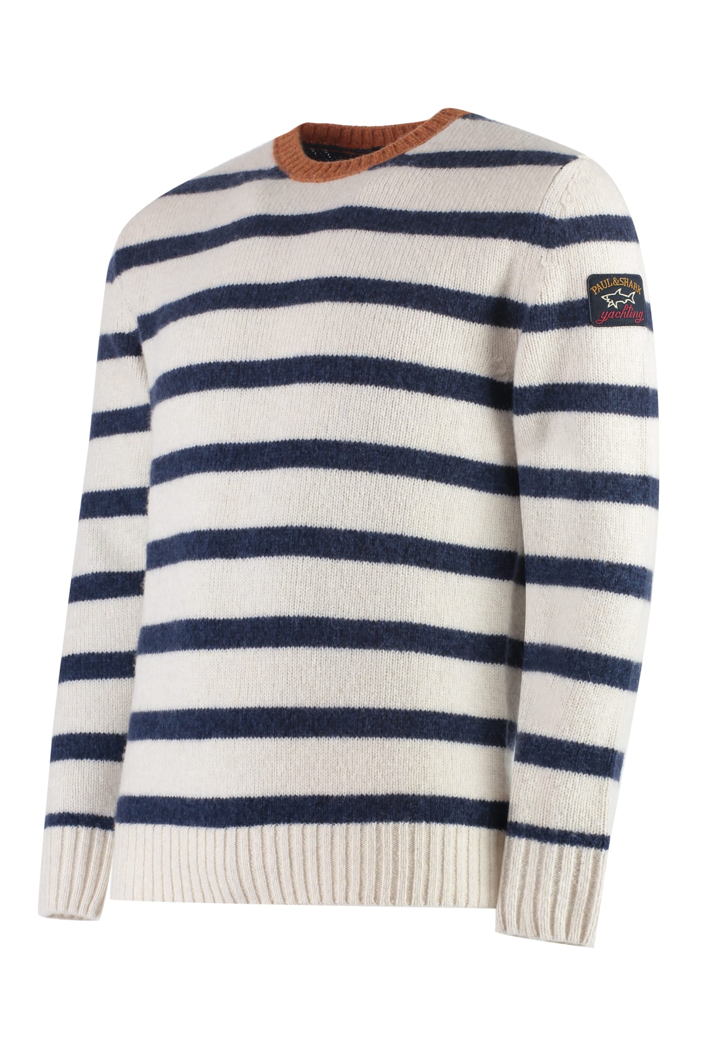 Paul&amp;shark Wool-blend Crew-neck Sweater In Ivory