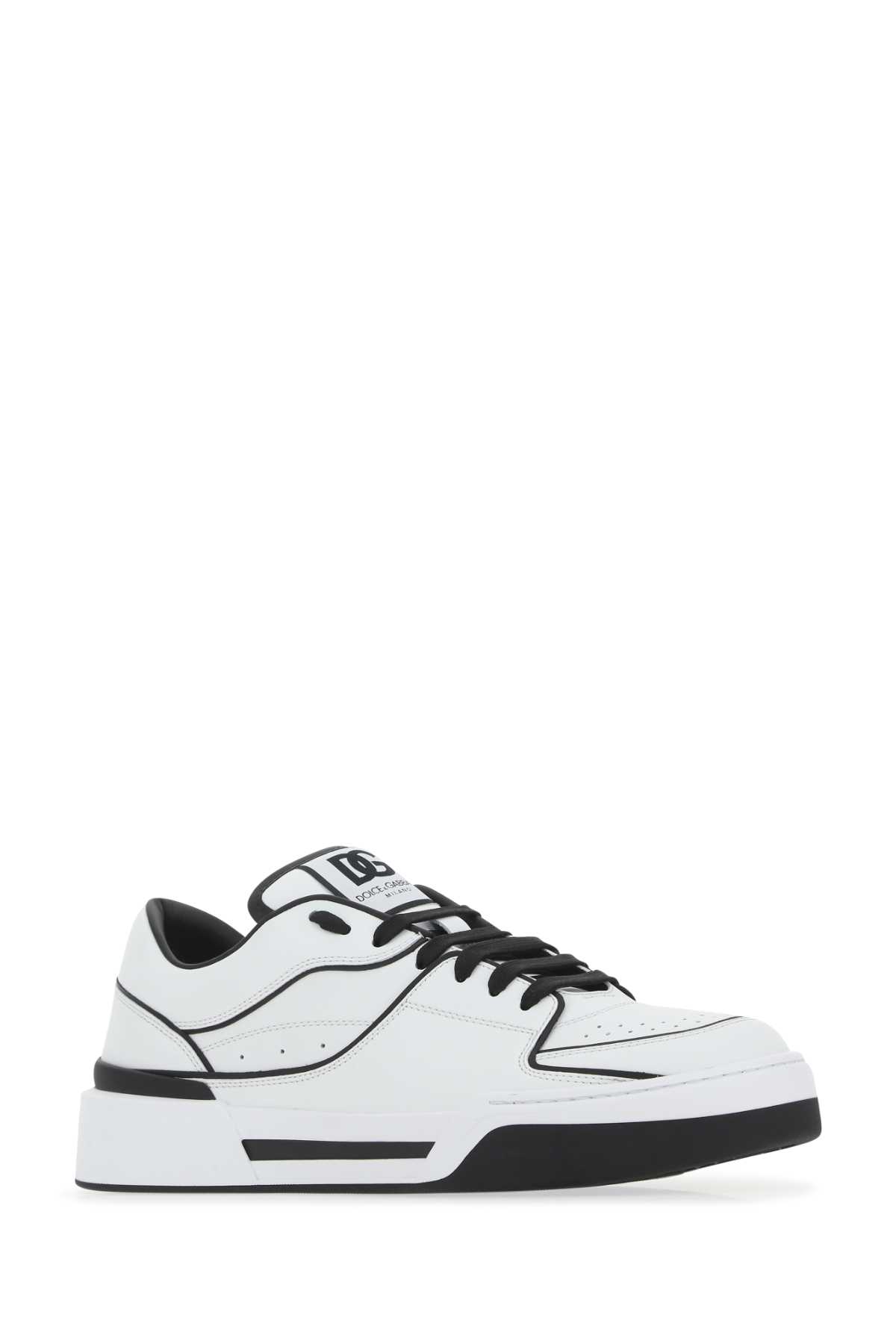 Shop Dolce & Gabbana Two-tone Leather New Roma Sneakers In 89697
