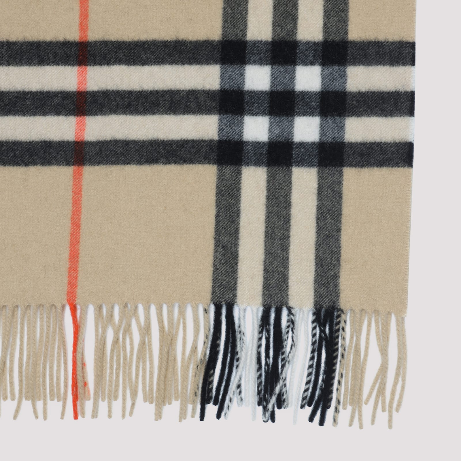 Burberry Cashmere Scarf With Classic Check Pattern In Brown