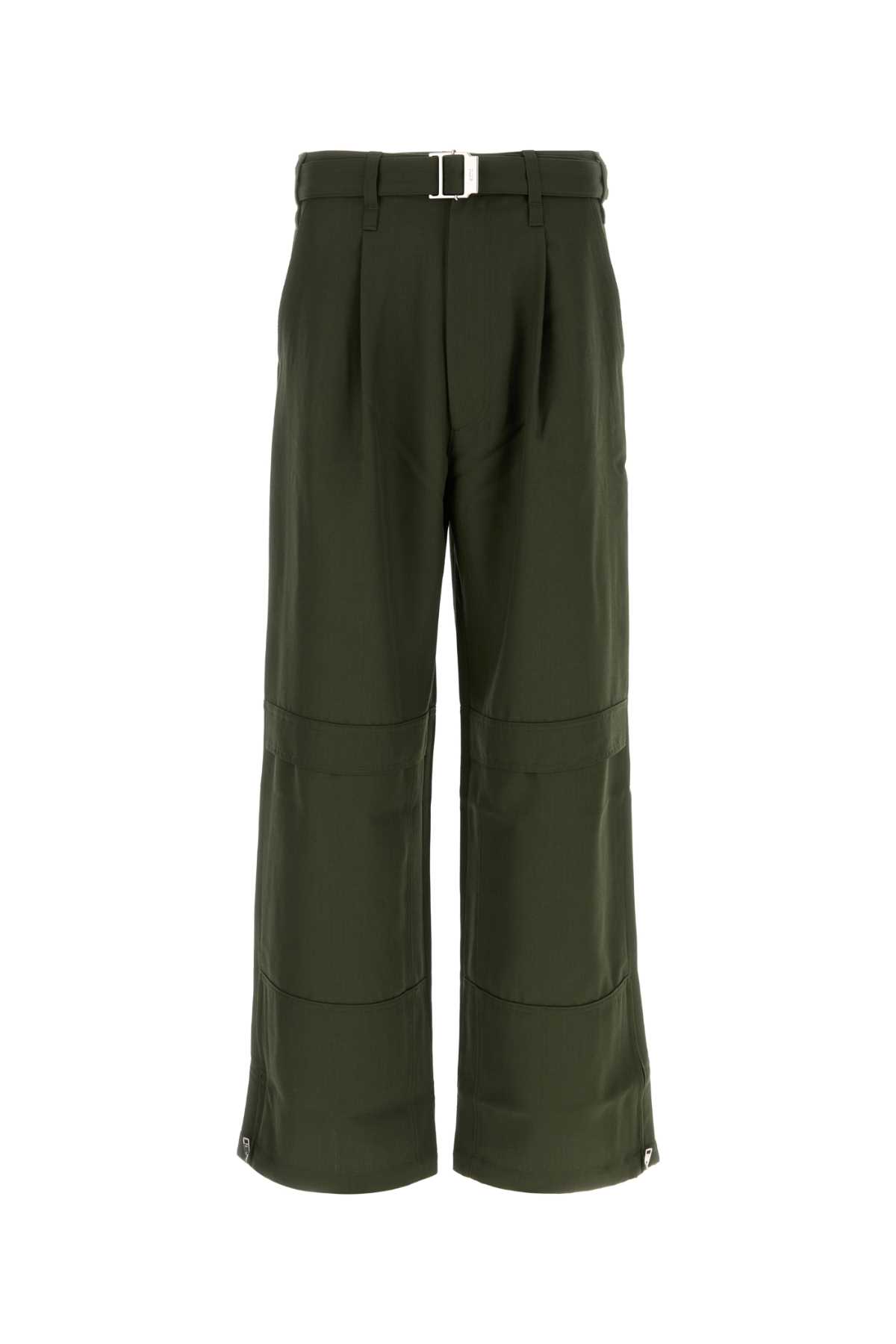 AMI ALEXANDRE MATTIUSSI ARMY GREEN WOOL PANT