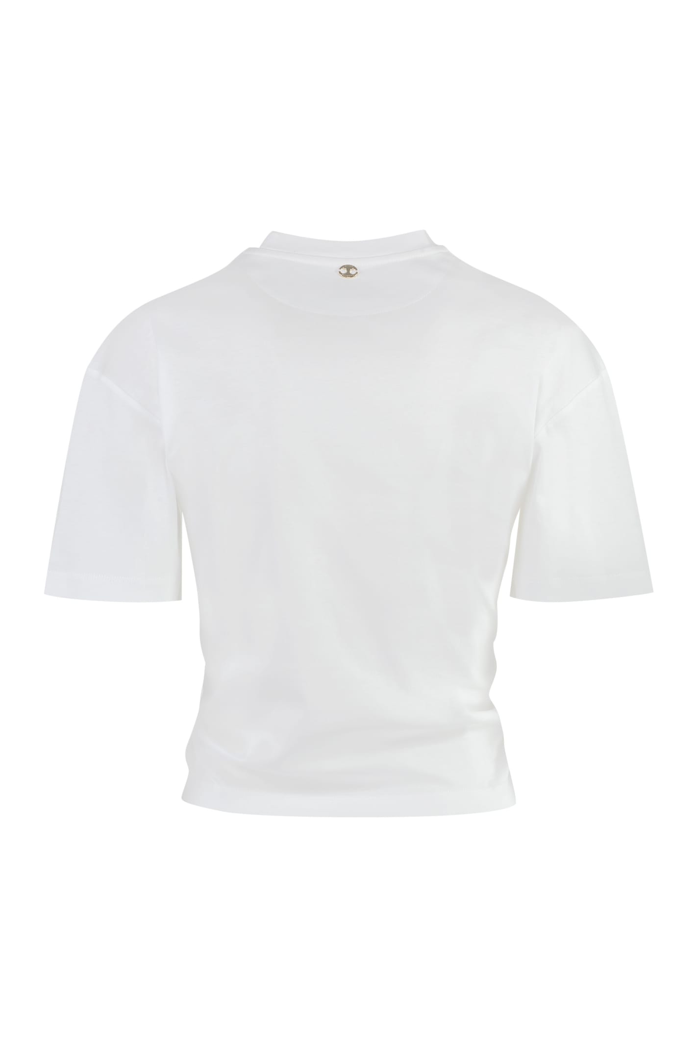Shop Rabanne Cotton Crew-neck T-shirt In White