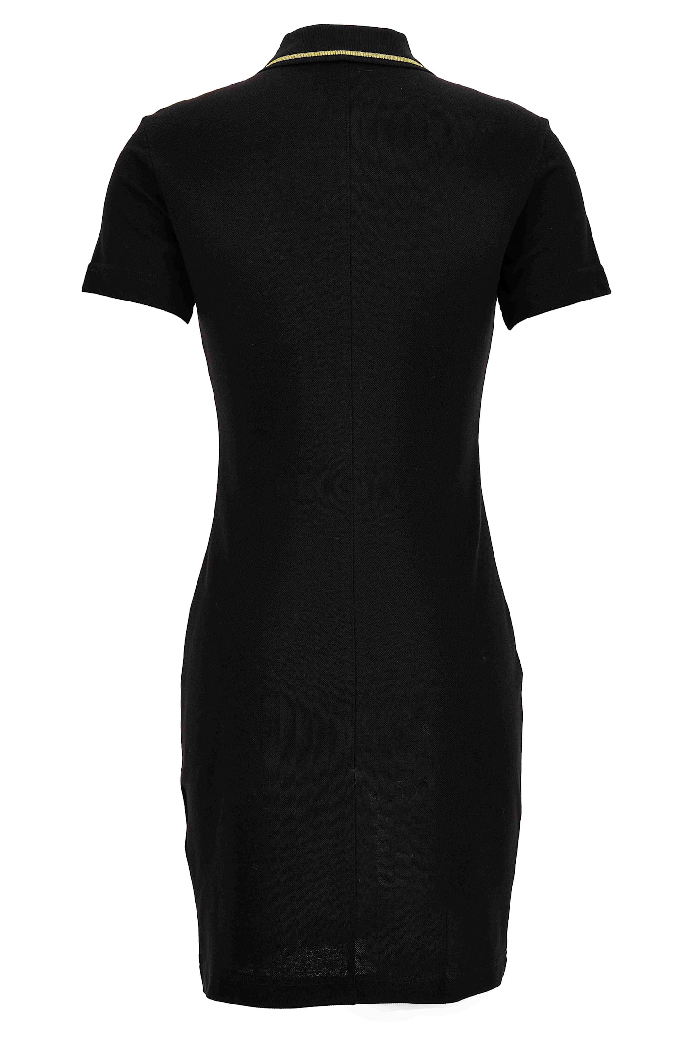 Versace Jeans Couture Embroidered-logo Polo Mini Dress In Black