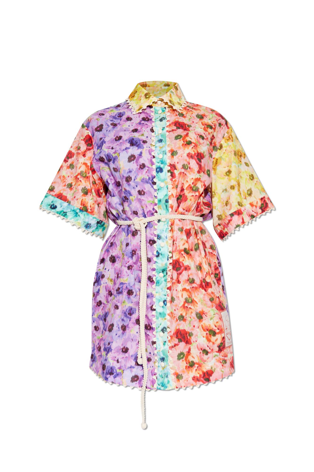 Shop Zimmermann Floral Motif Dress In Multicolor