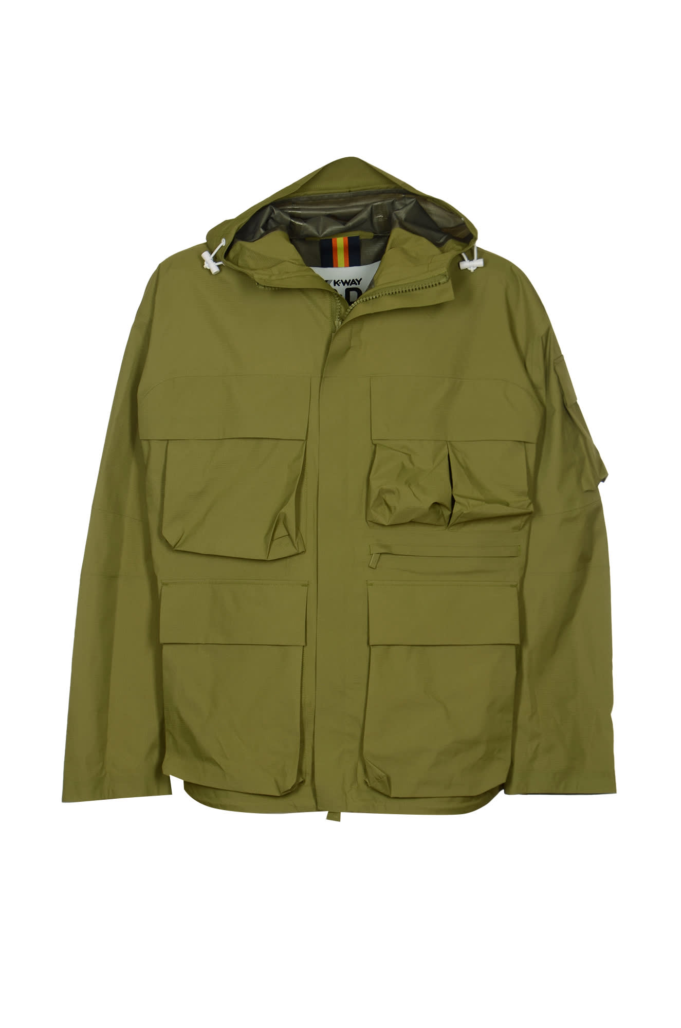 Shop K-way Claudel-shell Jacket In Green Sphagnum