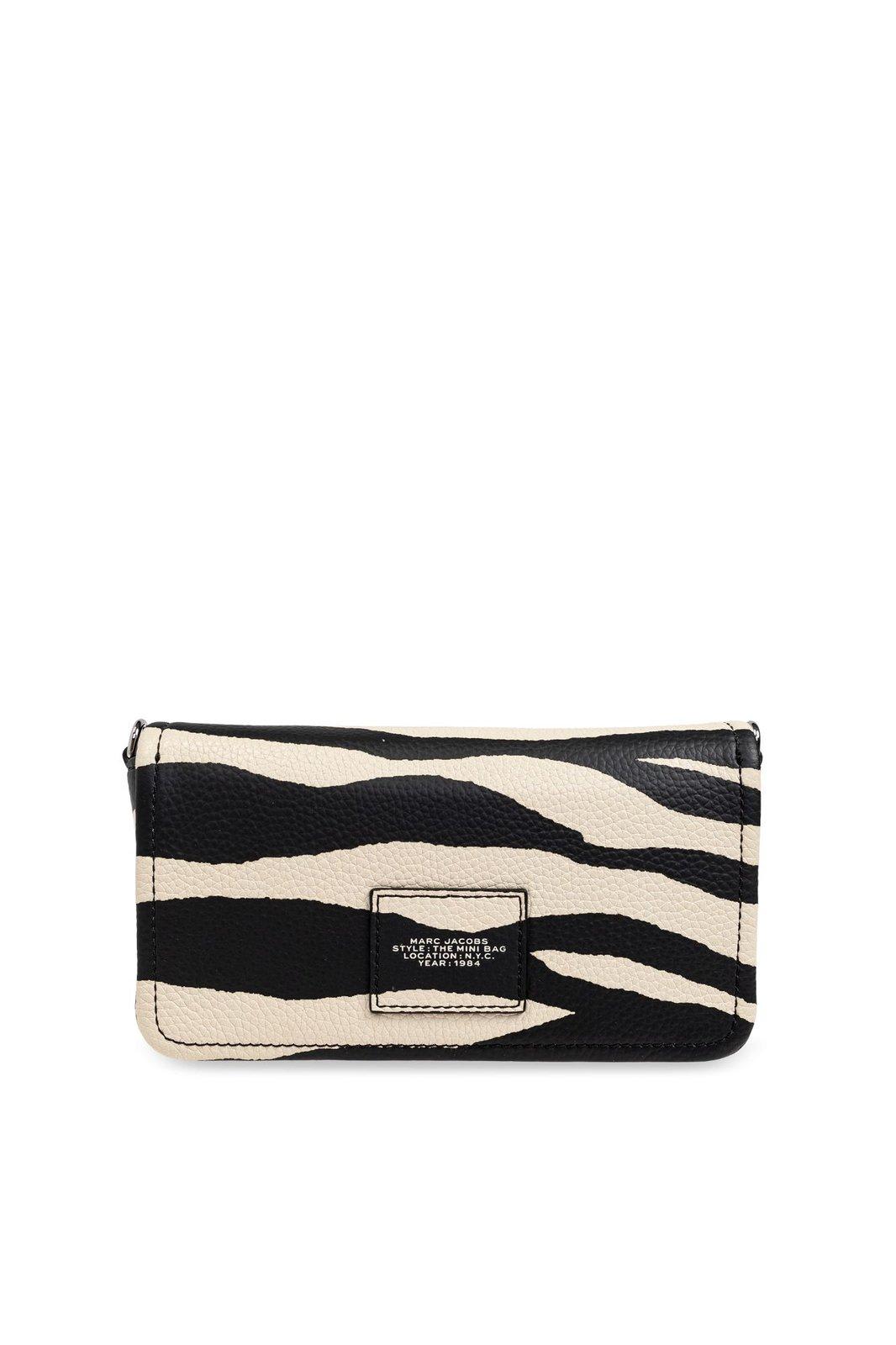 Shop Marc Jacobs The Zebra Printed Mini Crossbody Bag In Black