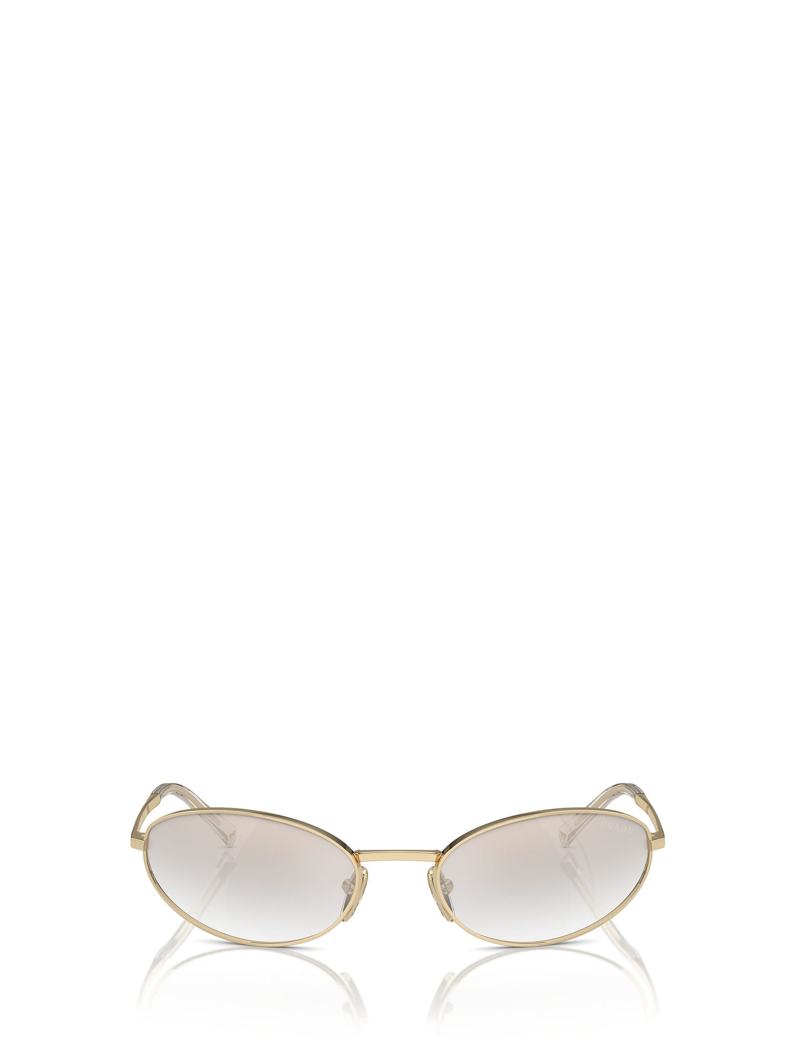 Shop Prada Pr A59s Pale Gold Sunglasses In 14n7h1