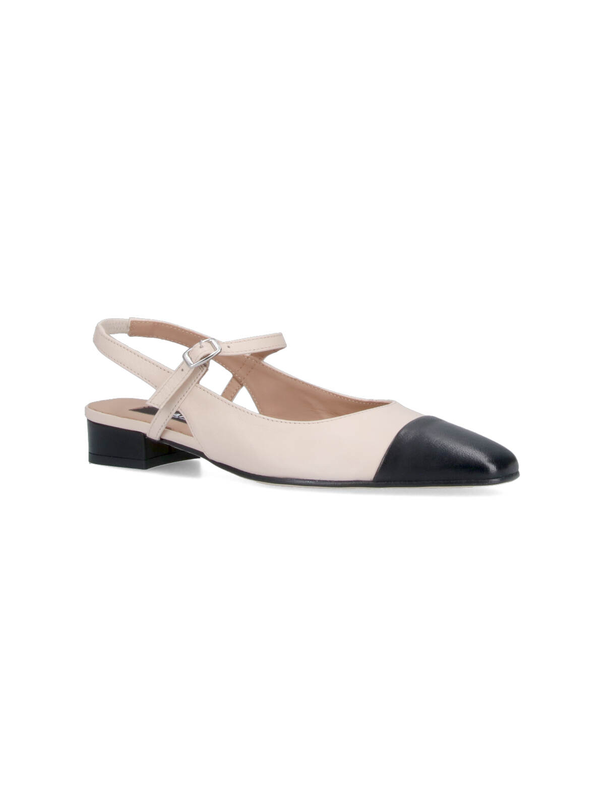Carel Slingback Square Toe Ballerina Shoes In Beige