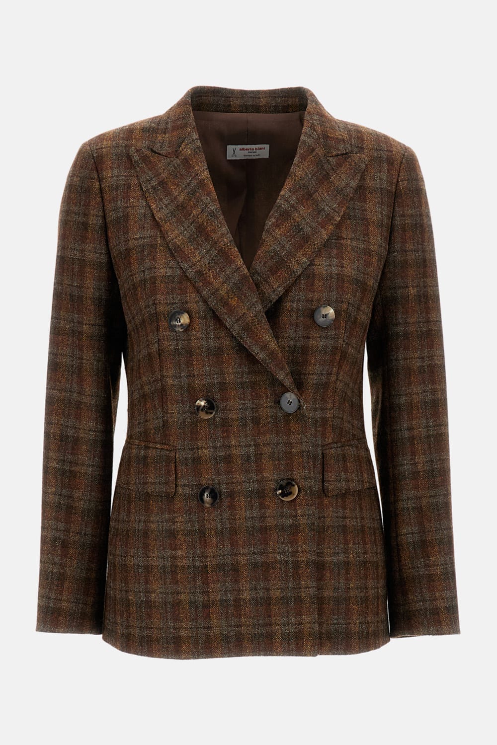 Alberto Biani Double-breasted Shetland Jacket In Multi