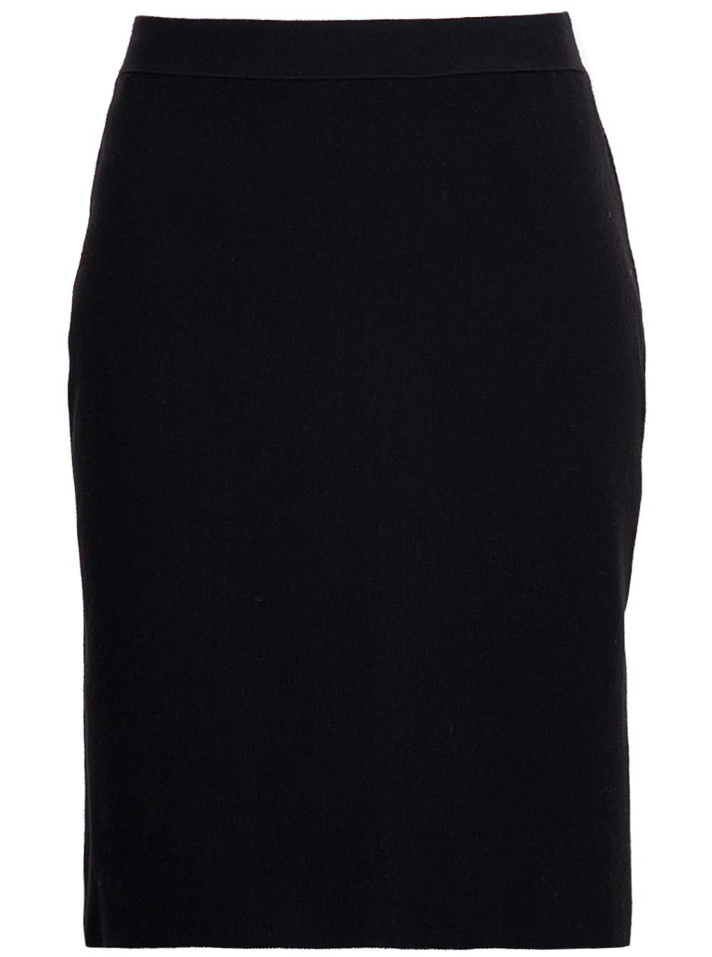 Bottega Veneta Black Wool Skirt With Back Flounce Detail