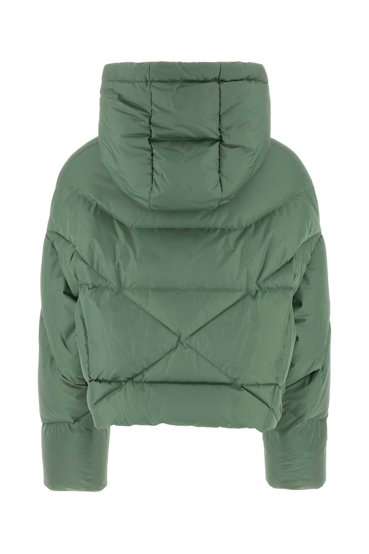 Khrisjoy Hooded Short Puffer Jacket Polyester In Sage