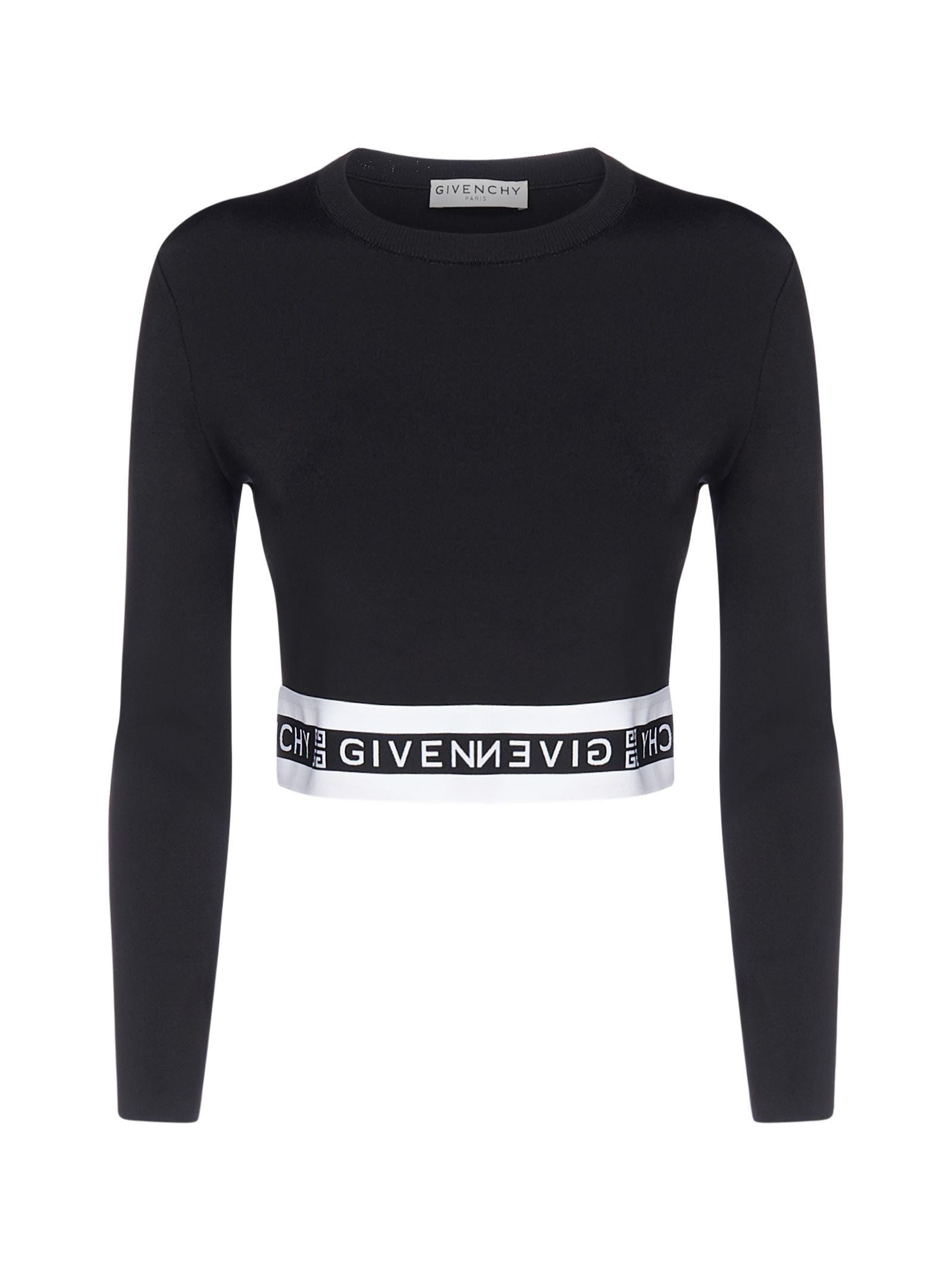 Givenchy Logo-band Stretch Viscose Cropped Sweatshirt