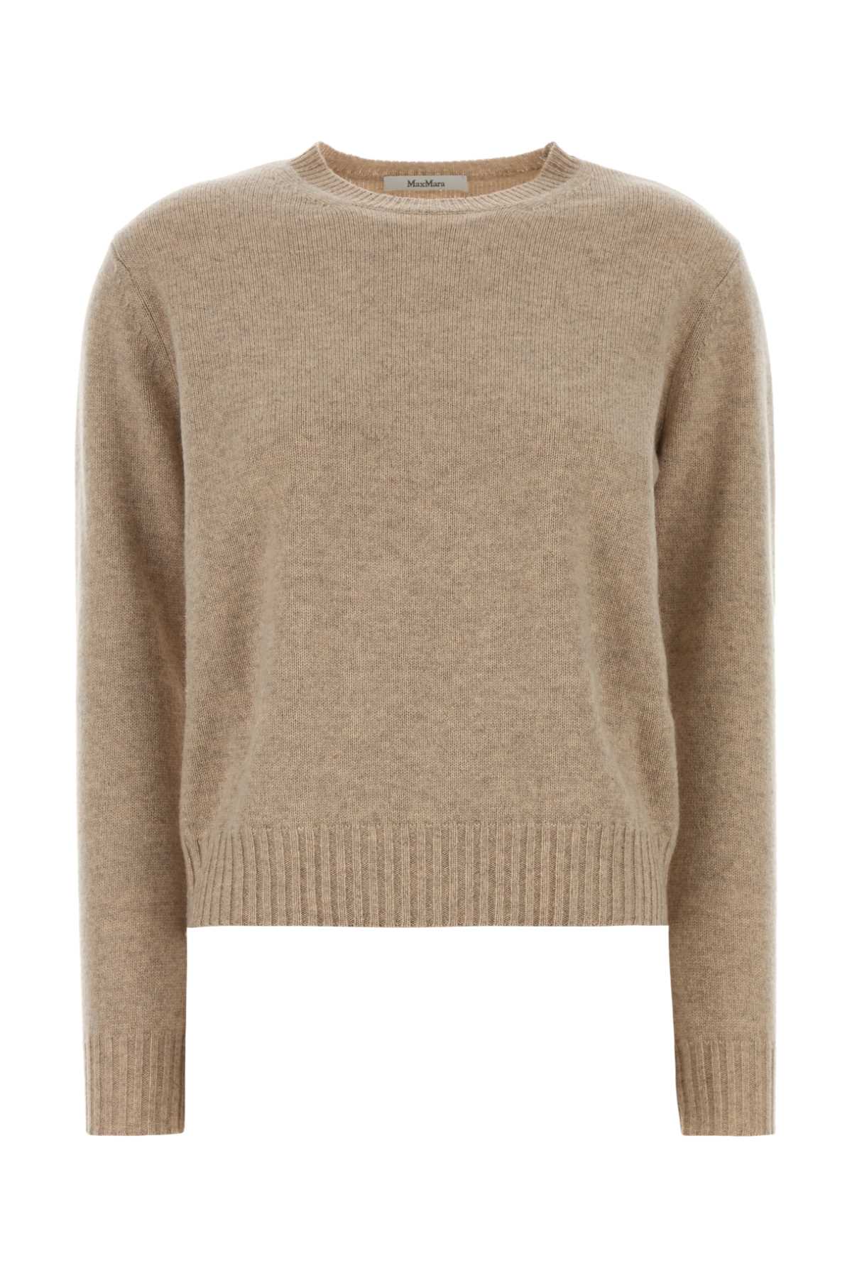 Max Mara Sand Cashmere Cinema Sweater In Green