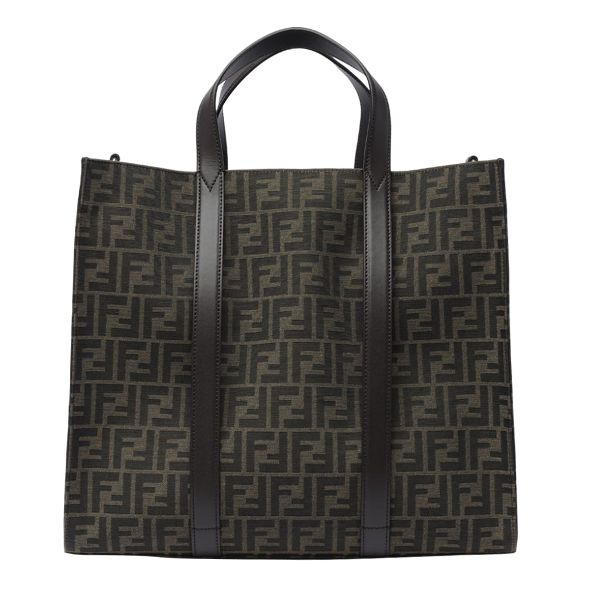 Shop Fendi Ff Logo Shopper In Brown