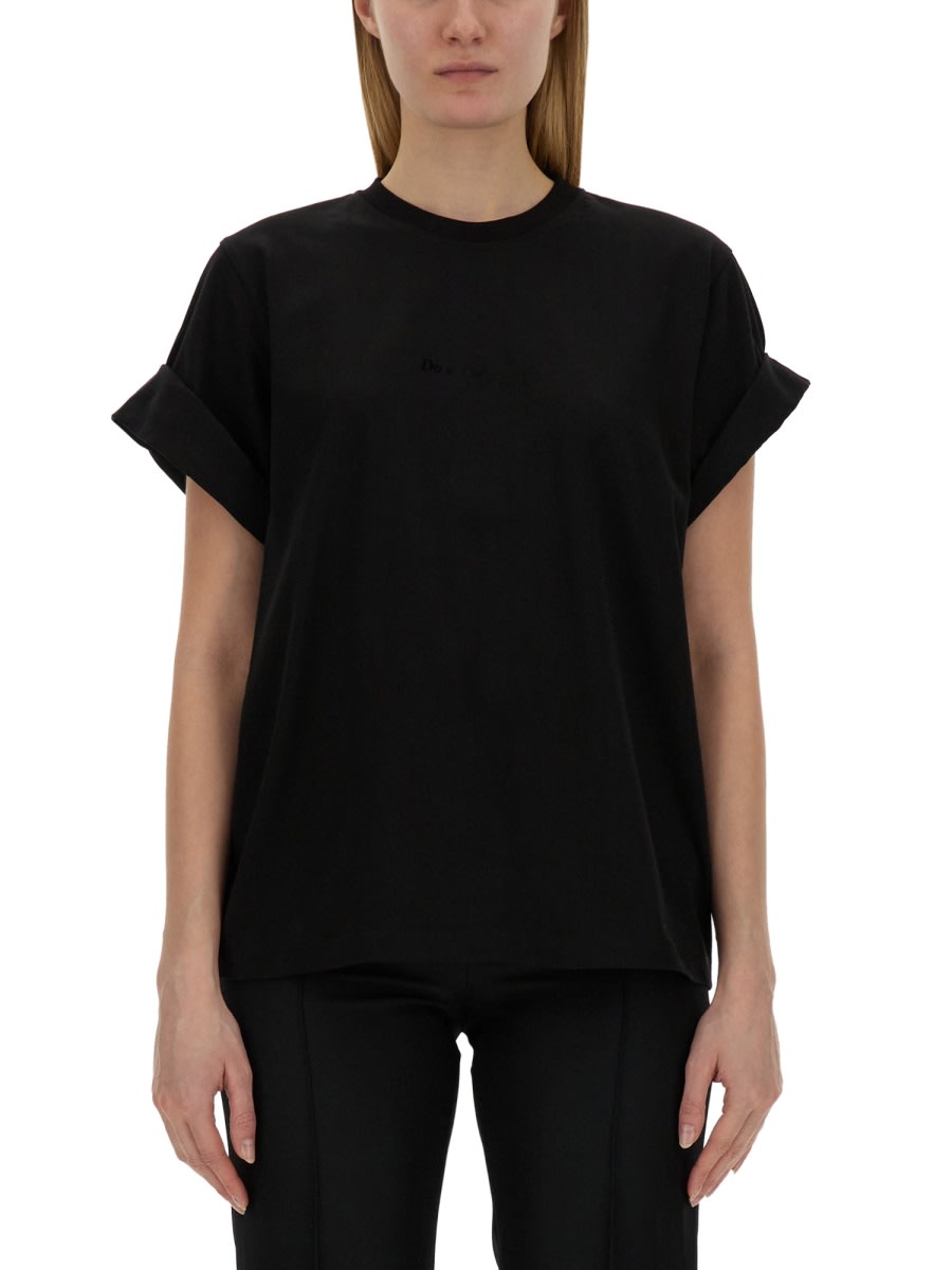 Shop Victoria Beckham Cotton T-shirt In Black