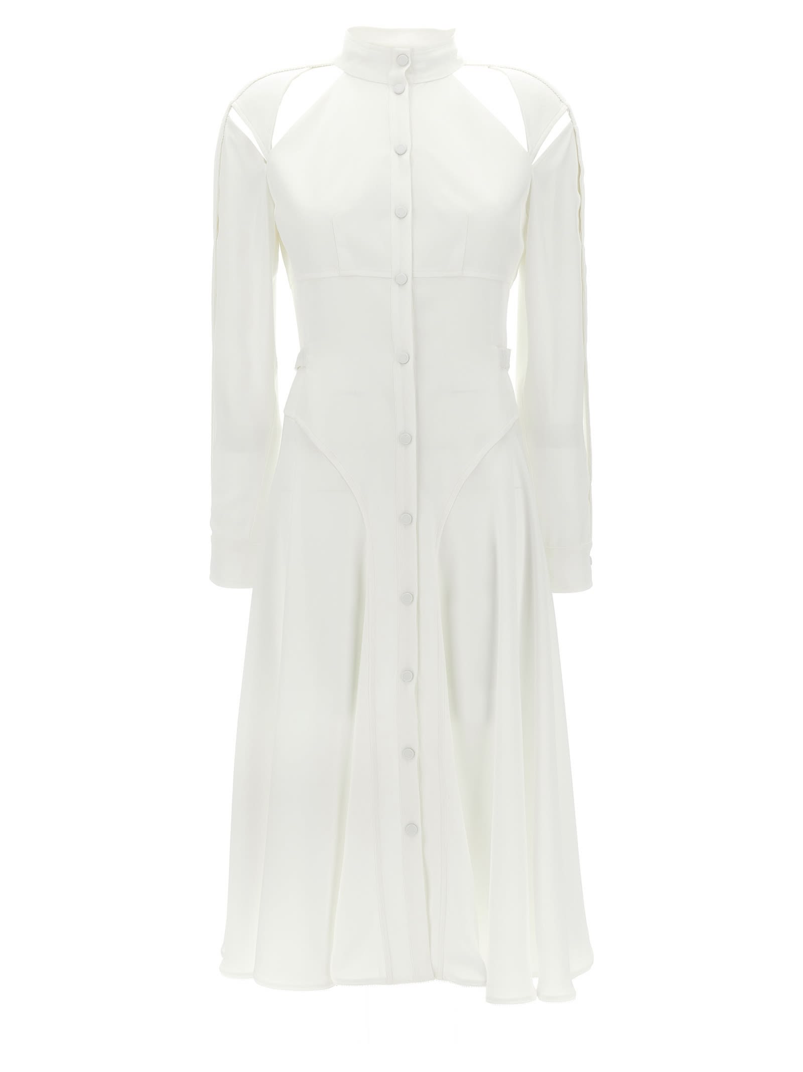 Shop Giovanni Bedin Cut-out Chemisier Dress In White