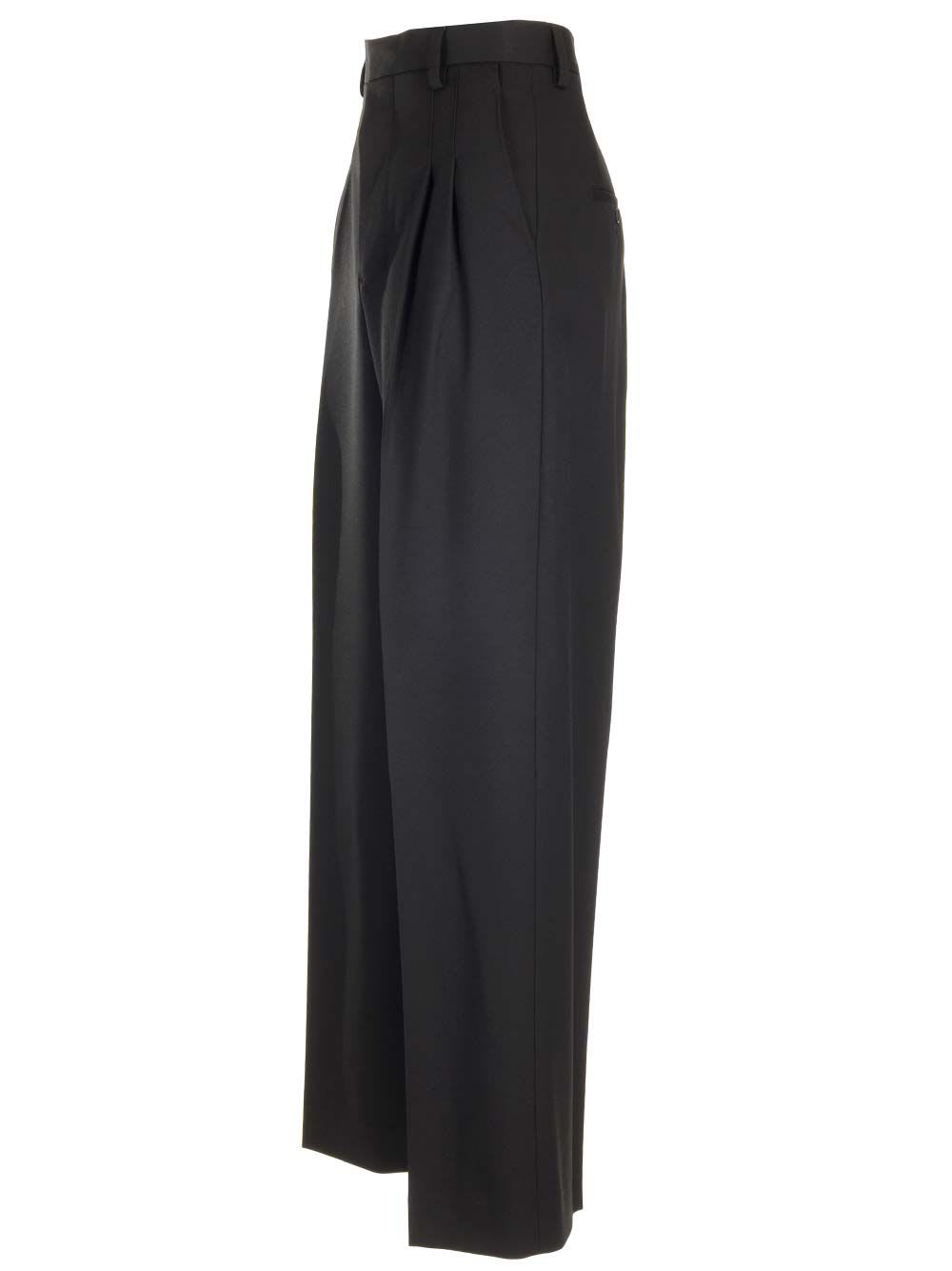 Shop Ami Alexandre Mattiussi Wide Leg Trousers In Black