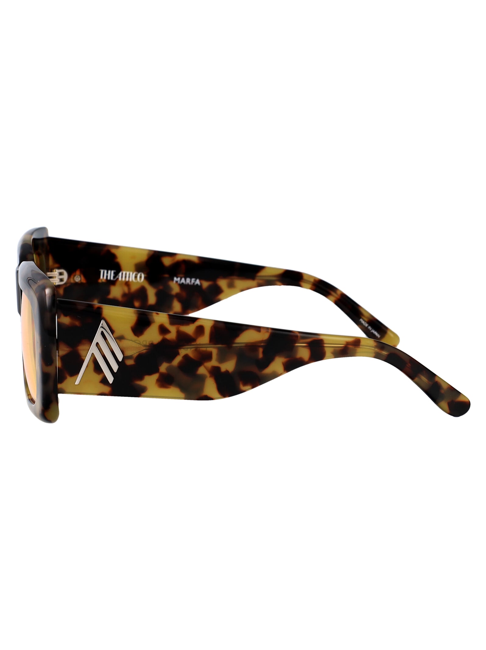 Attico Marfa Sunglasses In T-shell/silver/yellow