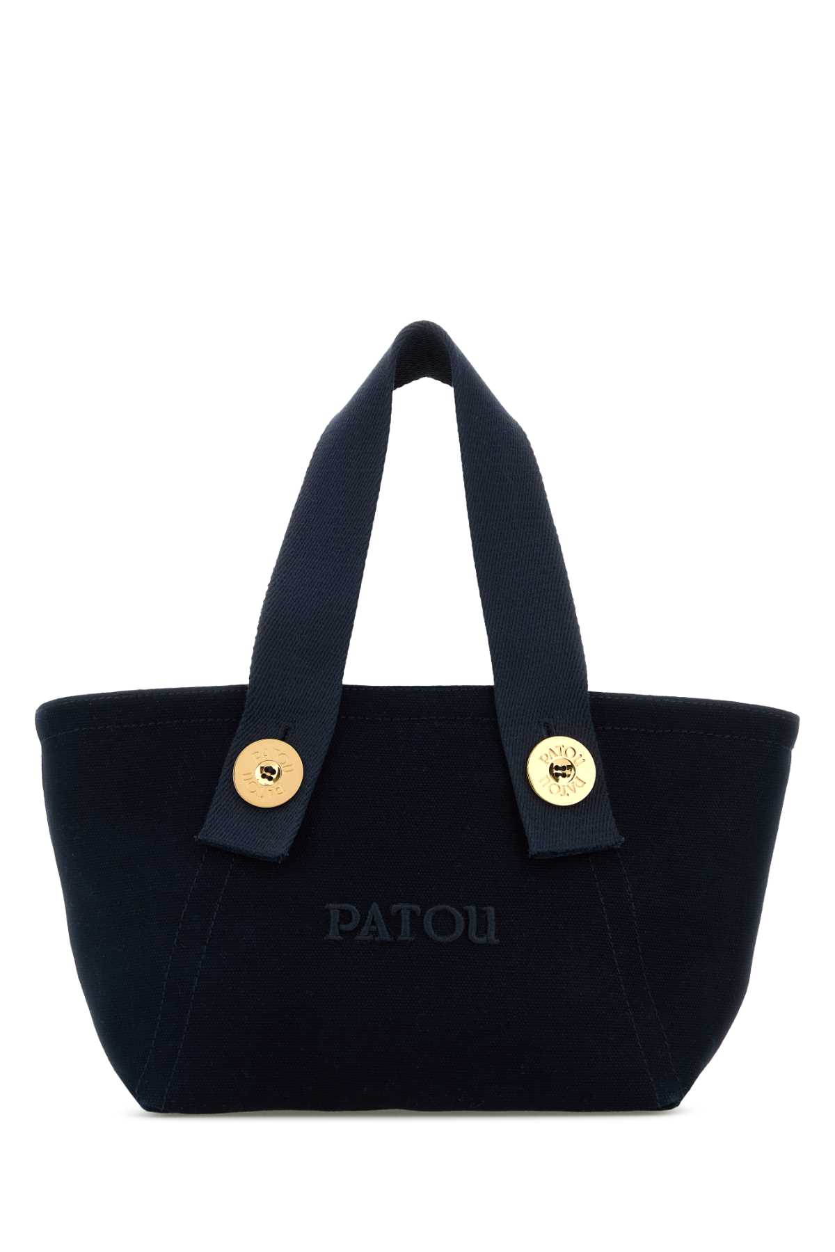 Shop Patou Navy Blue Canvas Trapeze Handbag