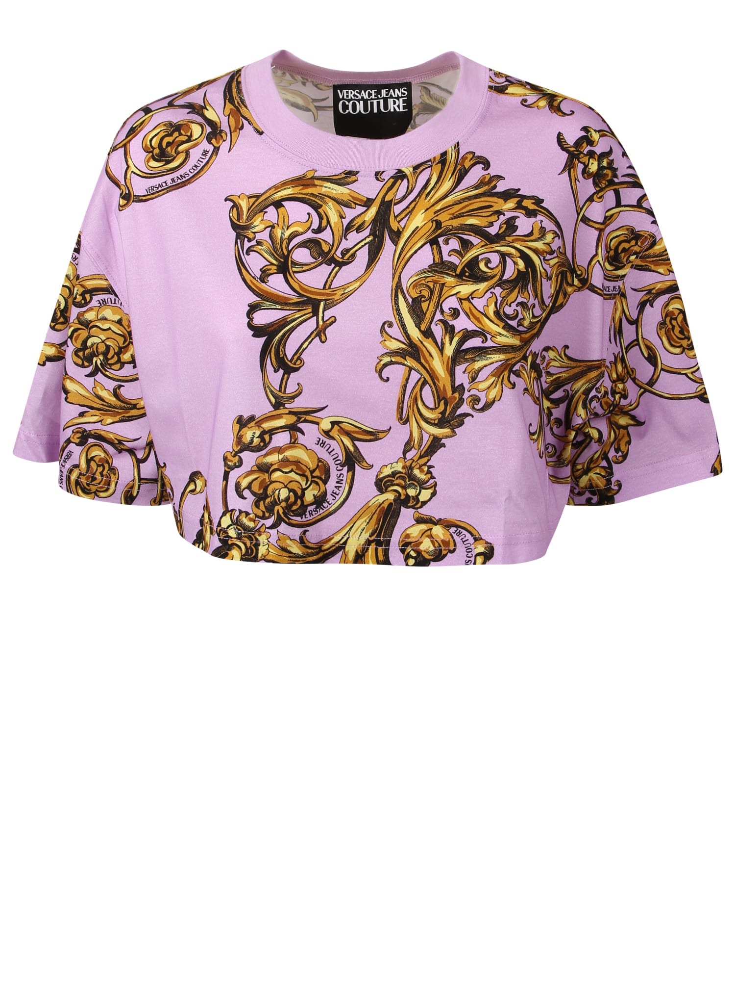 Versace Jeans Couture Barocco-print Cropped T-shirt