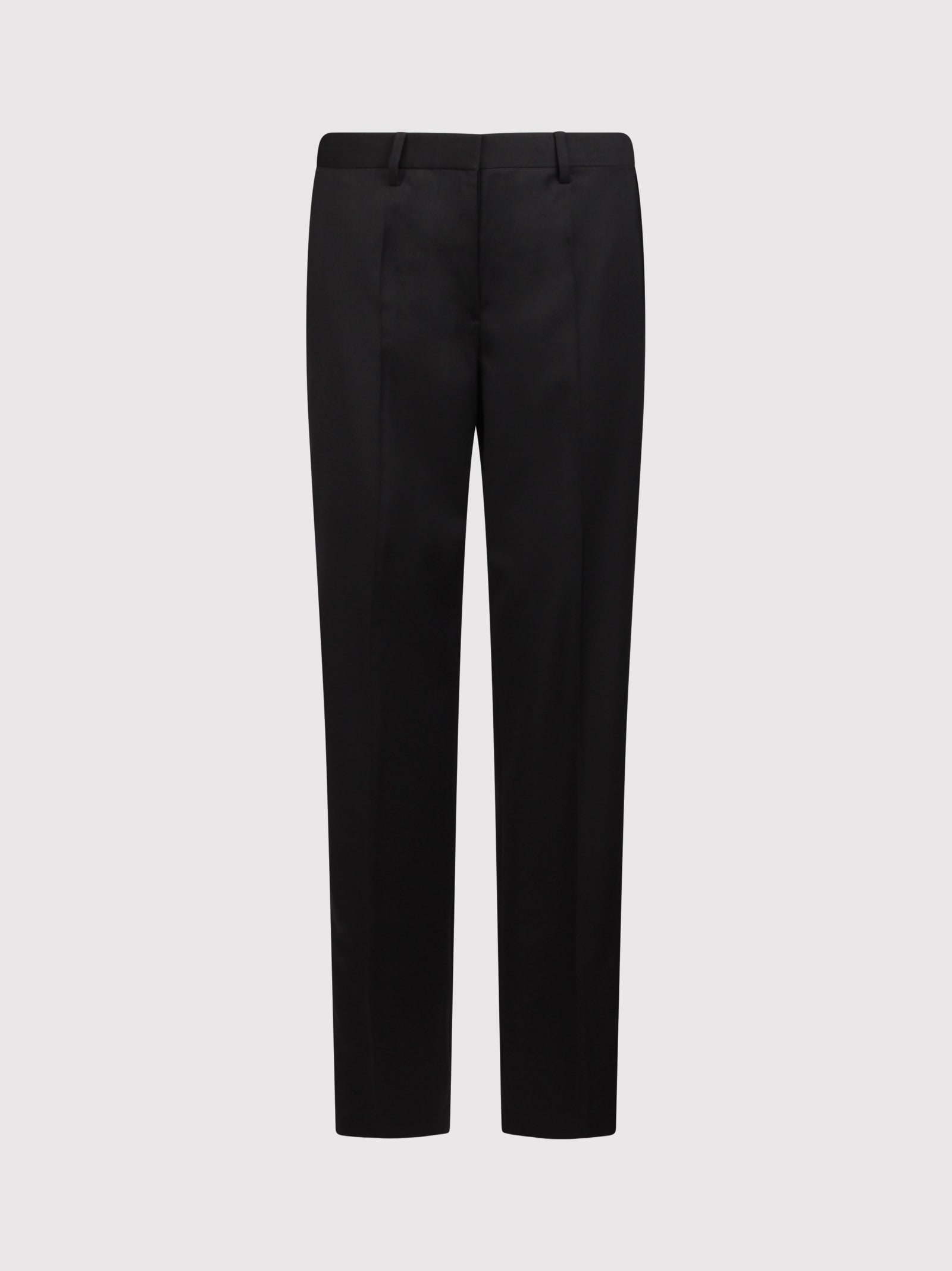 Helmut Lang Wool Trousers With Side Strings In Black