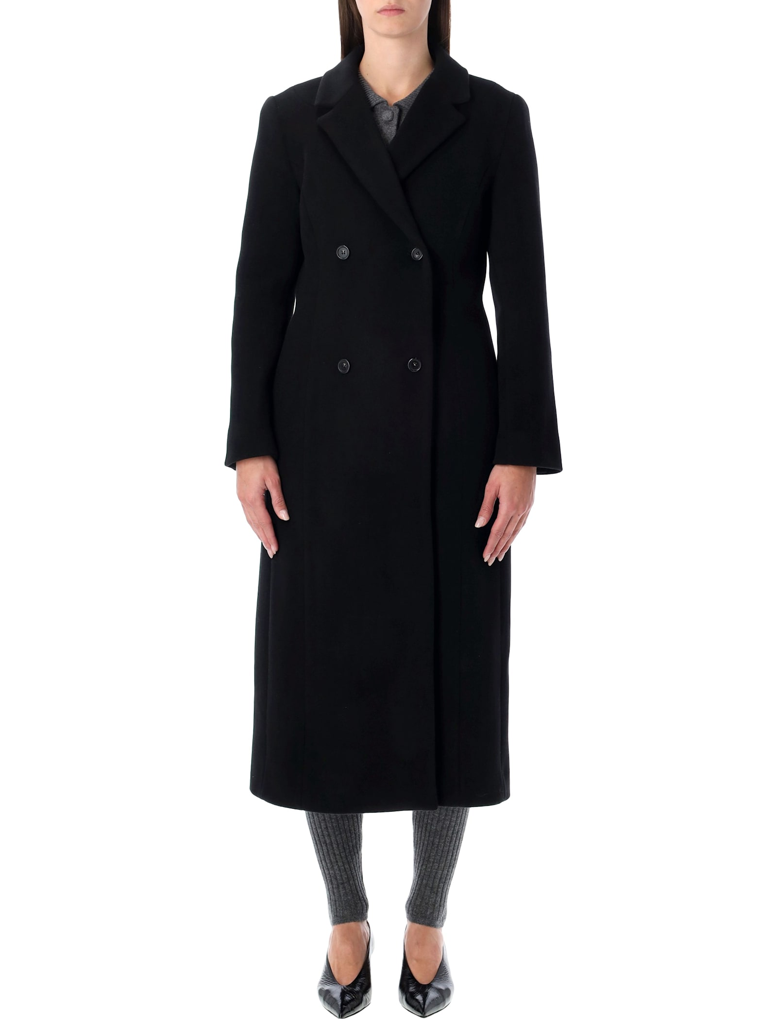 The Garment Clooney Black Wool Blend Coat In Black