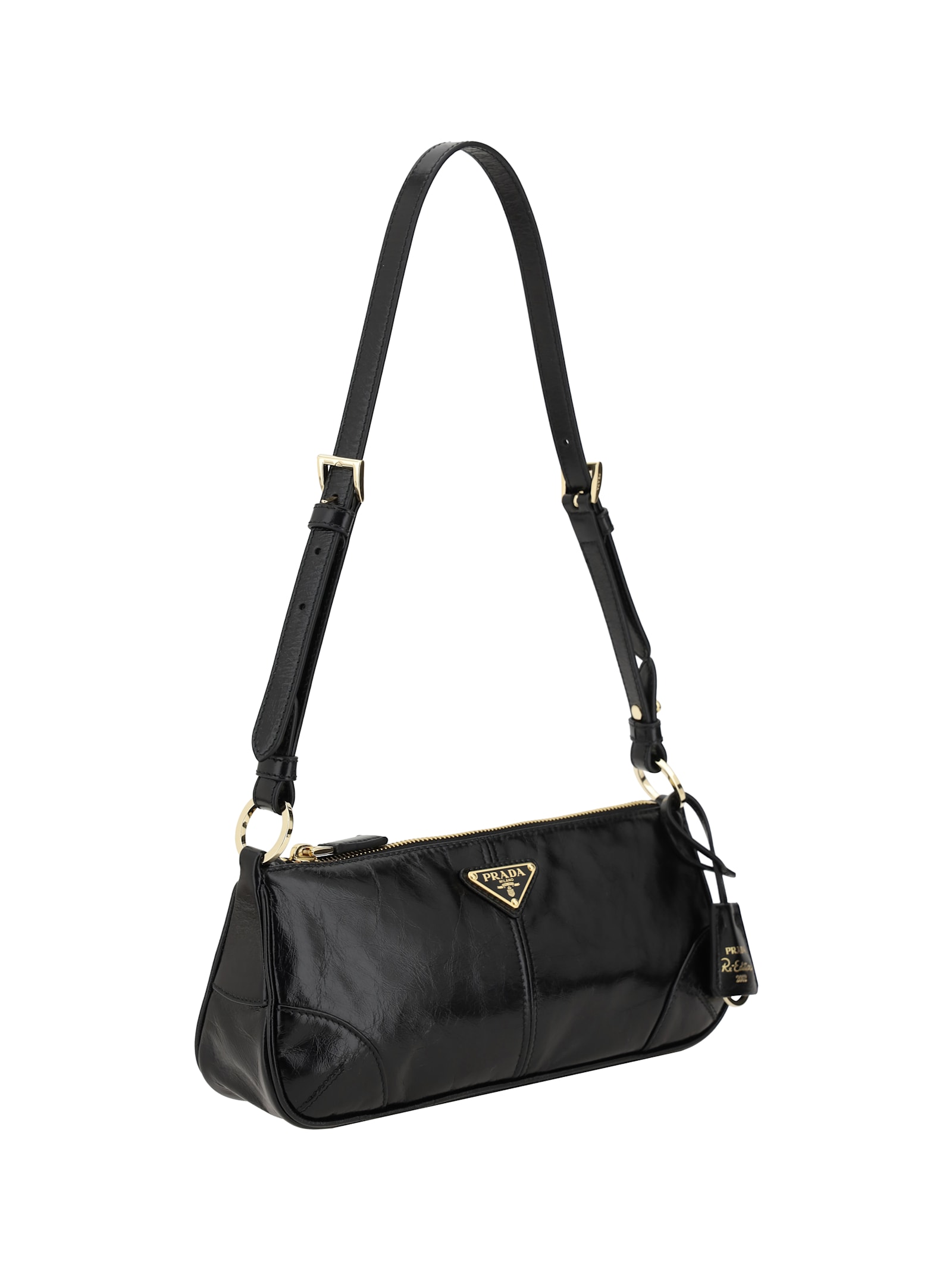 Prada Re Edition 2002 Medium Leather Shoulder Bag In Brown