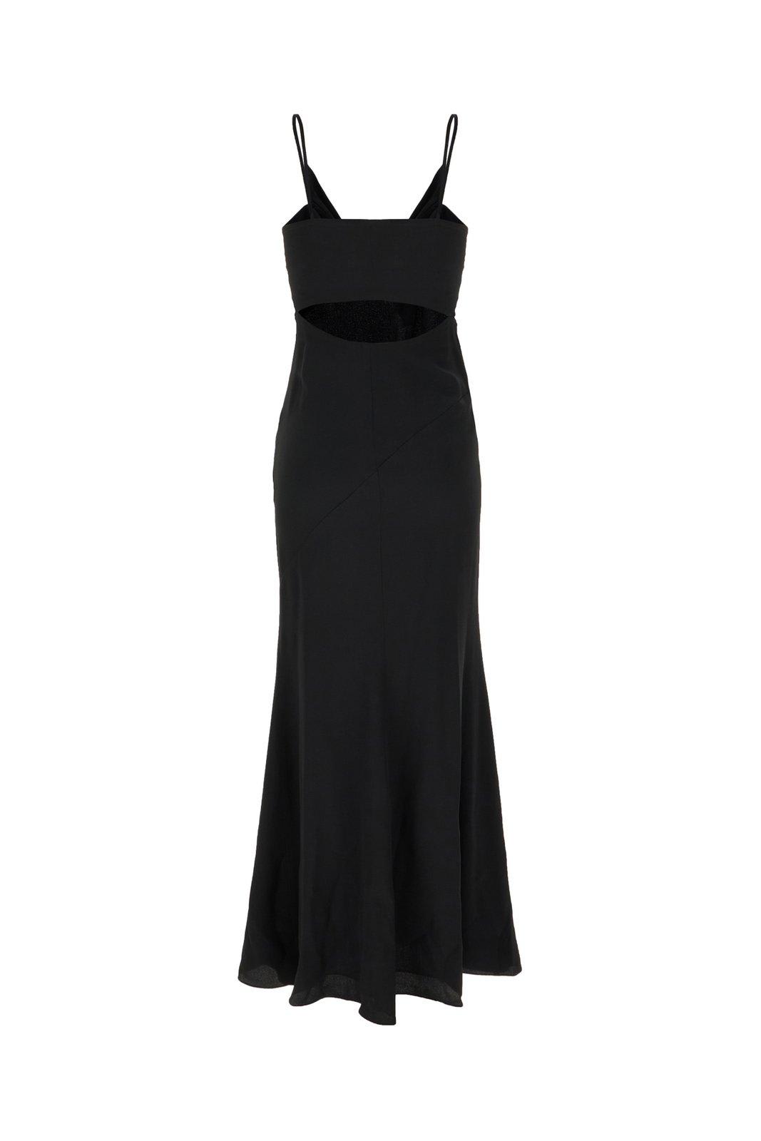 Shop Isabel Marant Kapri Cut-out Detailed Midi Sleeveless Dress In Black