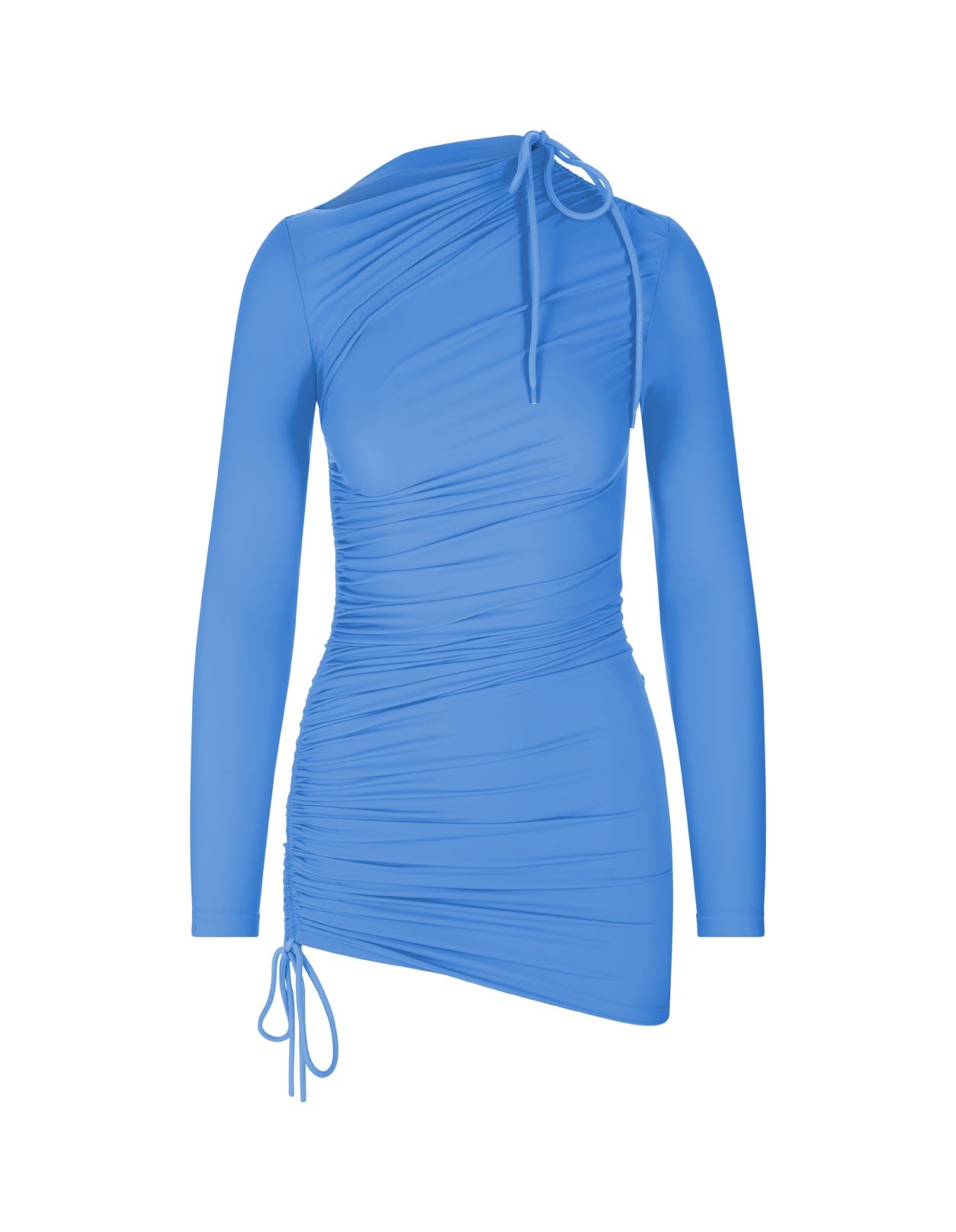 Balenciaga Woman Mini Dress In Light Blue Opaque Spandex